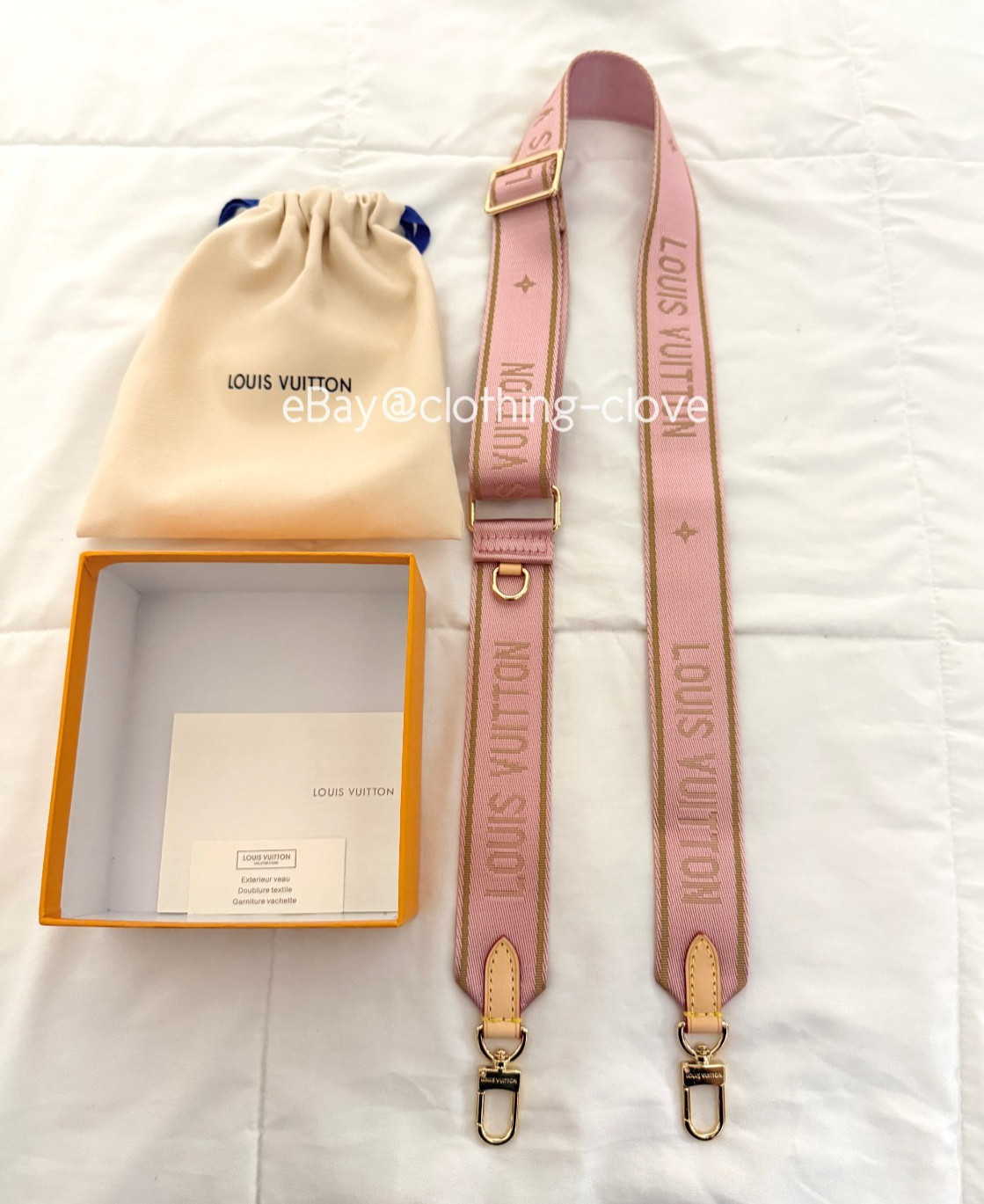 Louis Vuitton Shoulder Strap Adjustable Crossbody Shoulder Replacement Pink