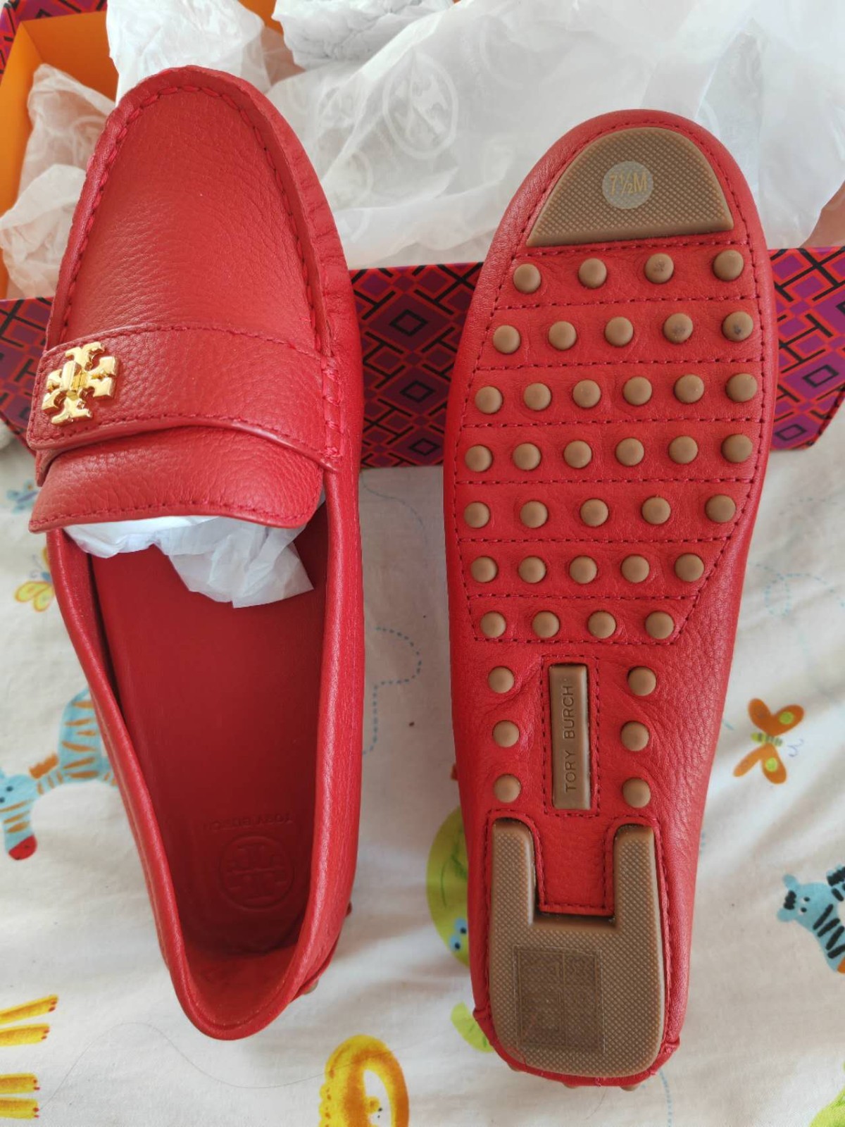 RETAIL$325 NEW IN ORIGINAL BOX AMAZING TORY BURCH “KIRA” DRIVER LOFER SZ 7.5