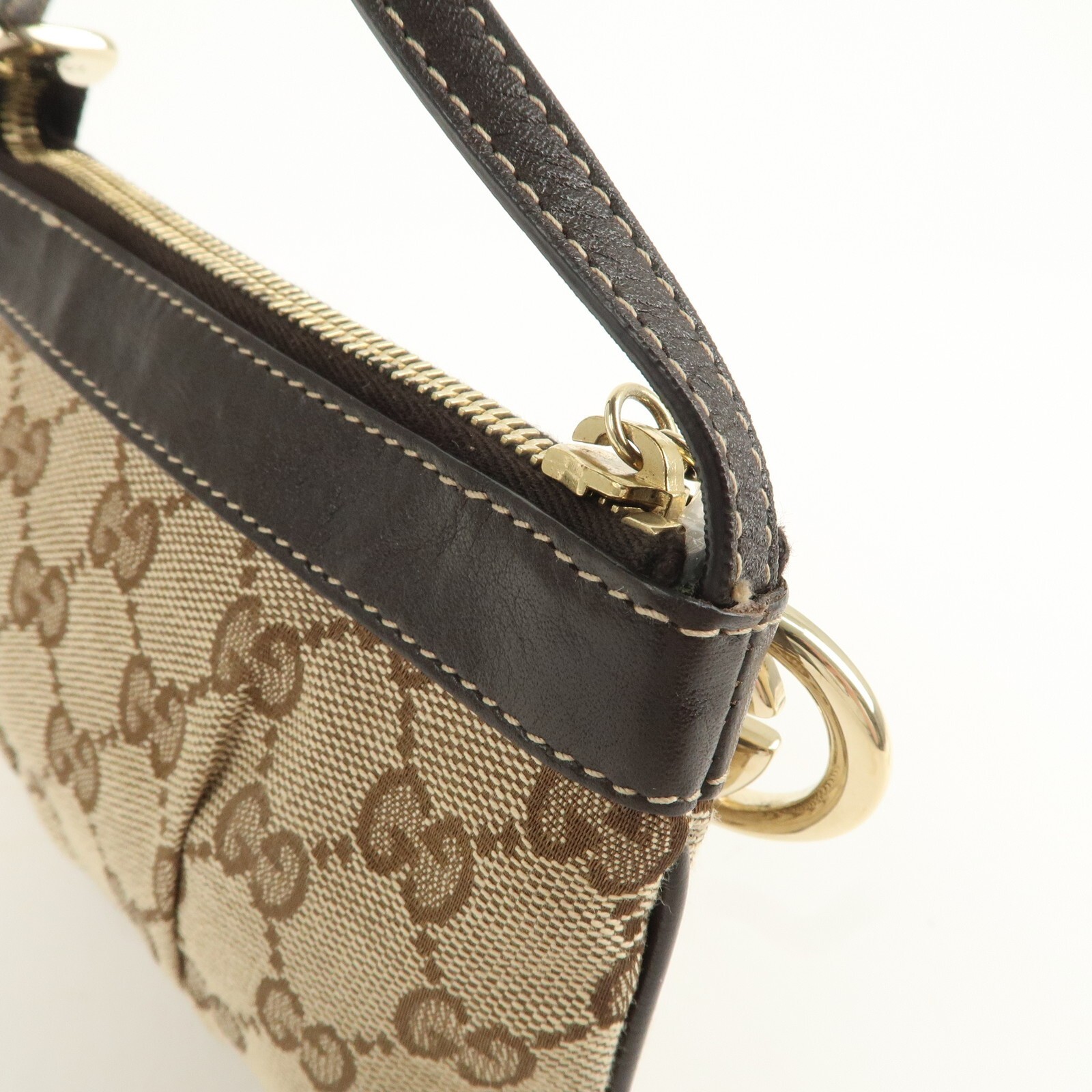GUCCI Interlocking G GG Shoulder Bag Canvas Leather 212216 Auth Used