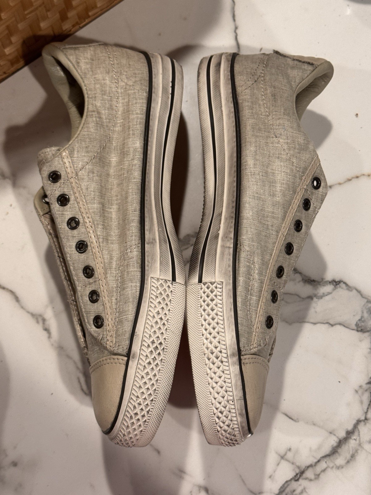 Converse x John Varvatos Low-top Vintage Slip Beige Linen 151297C Size Men’s 9.5