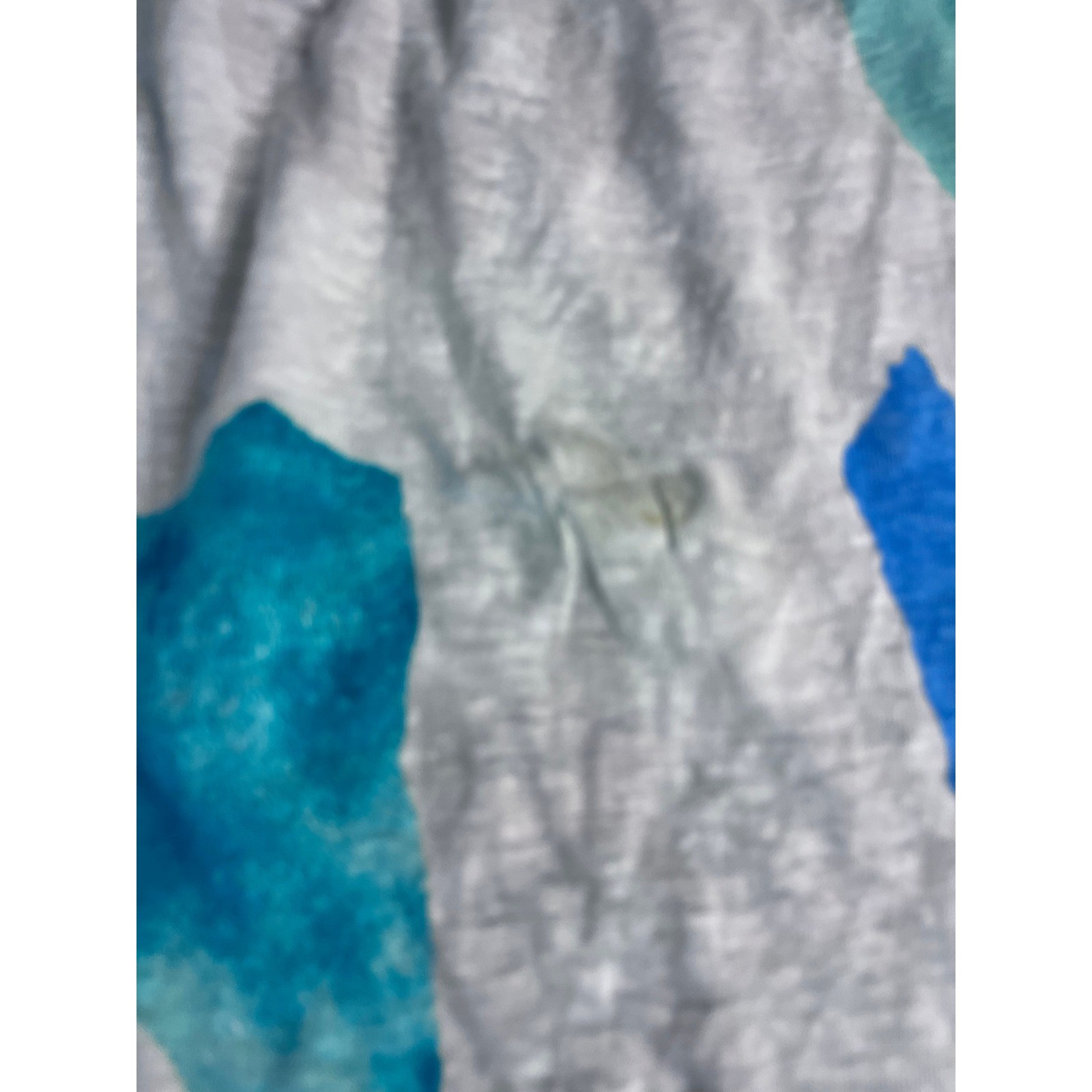 Chicos Off Shoulder Top Abstract Print Linen Blend Women 2 US L