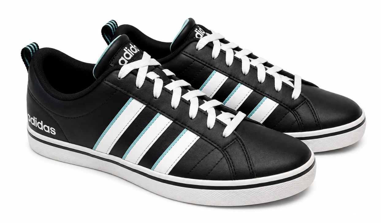 Adidas VS Pace Trainers sneaker Men’s 7 Black White Teal Women’s 8 Unisex