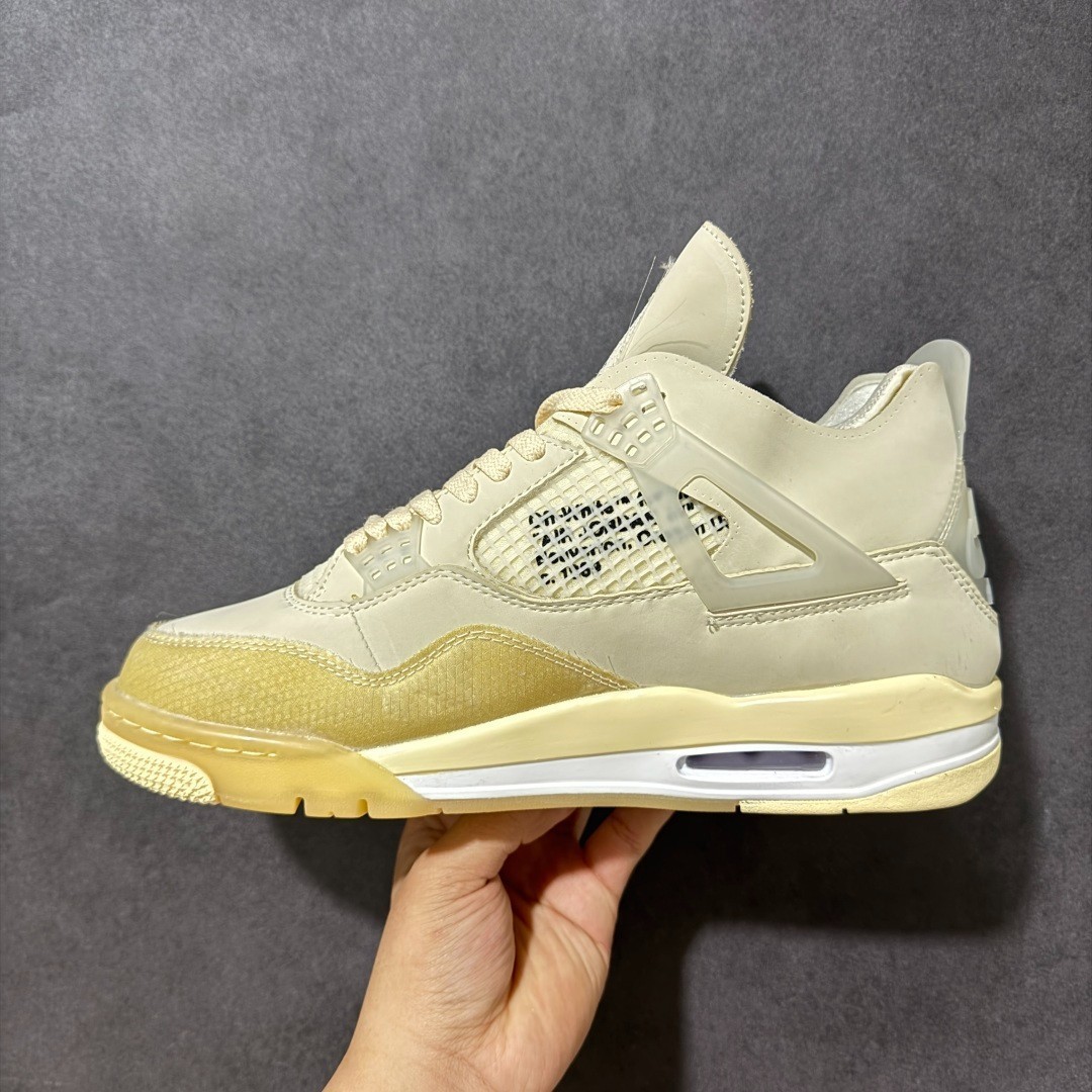 Jordan Air Jordan 4 Off-White Beige Men’s Retro Mid Top Sneakers
