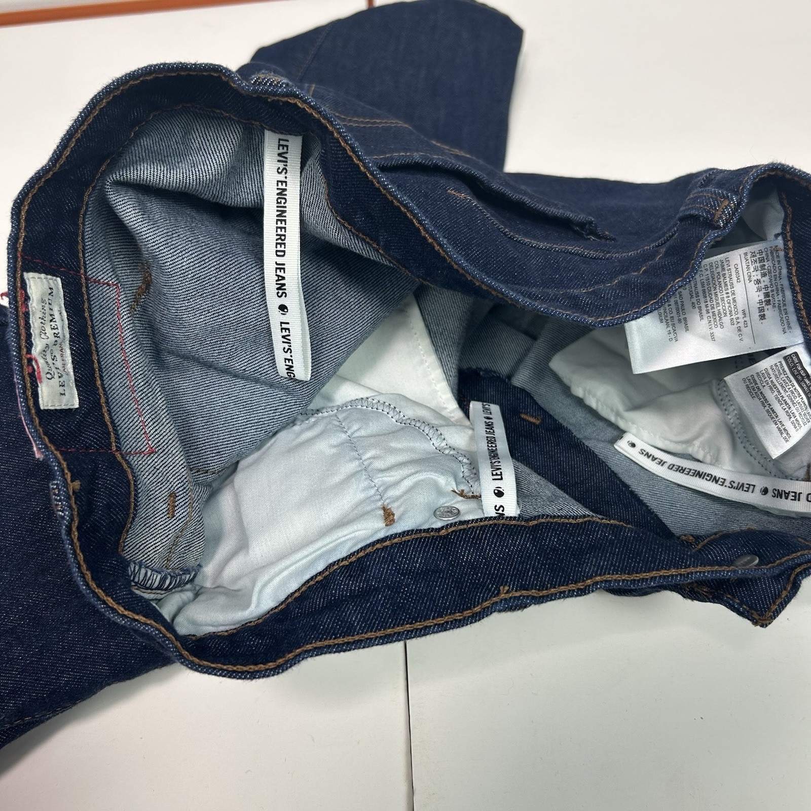 Levi’s Engineered Jeans LEJ Blue Dark Wash Straight Twisted Fits 34×26