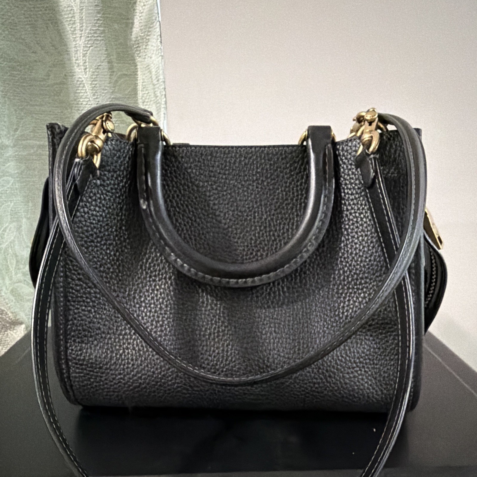 Coach Rogue 25 Women’s Black Pebbled Satchel NO crossbody strap