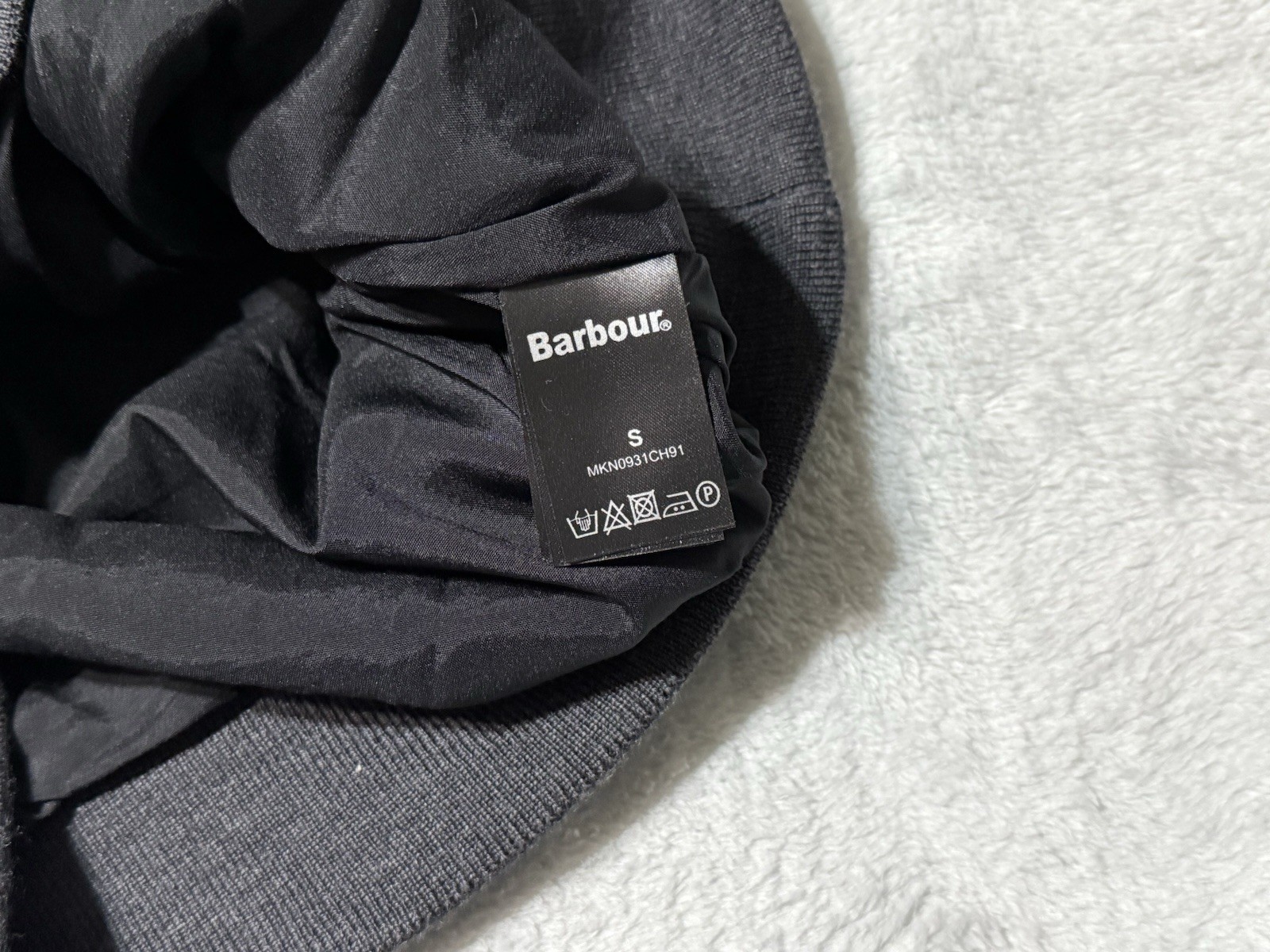 Barbour Storm Half Zip Lined Sweater Gray Mens Small Portugal 100% Wool