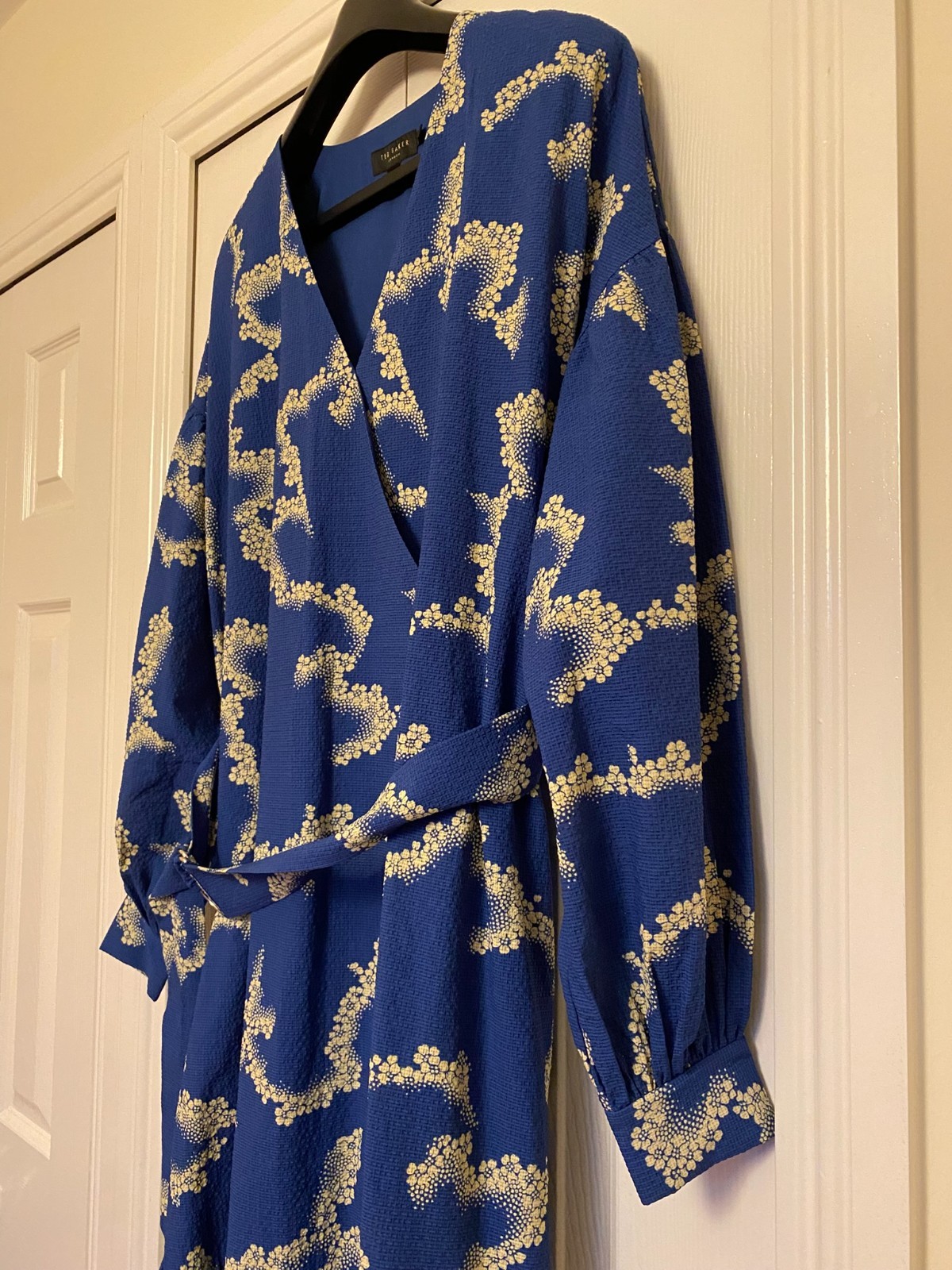 Ted Baker Oapall oversized blue and white wrap dress (UK10)