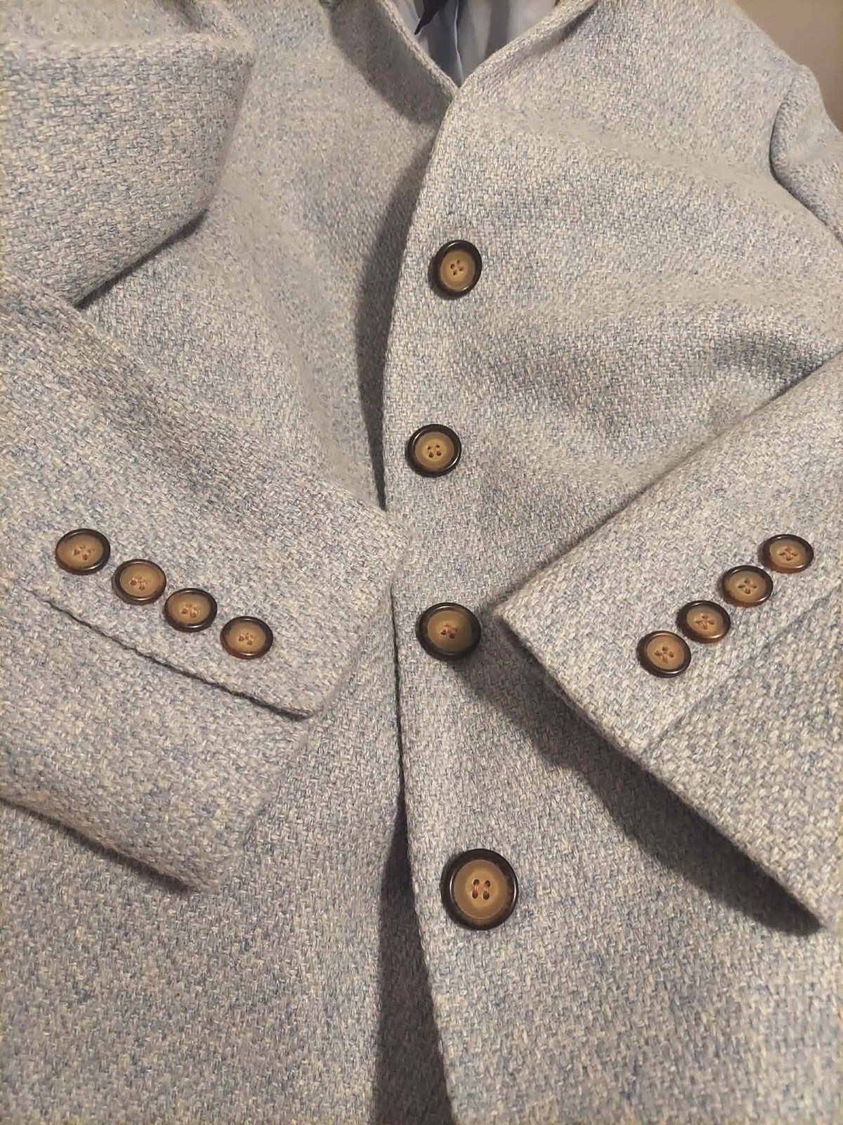 CHADWICK’S Light Blue Tweed Wool Blend Blazer Jacket | Women’s Size 14