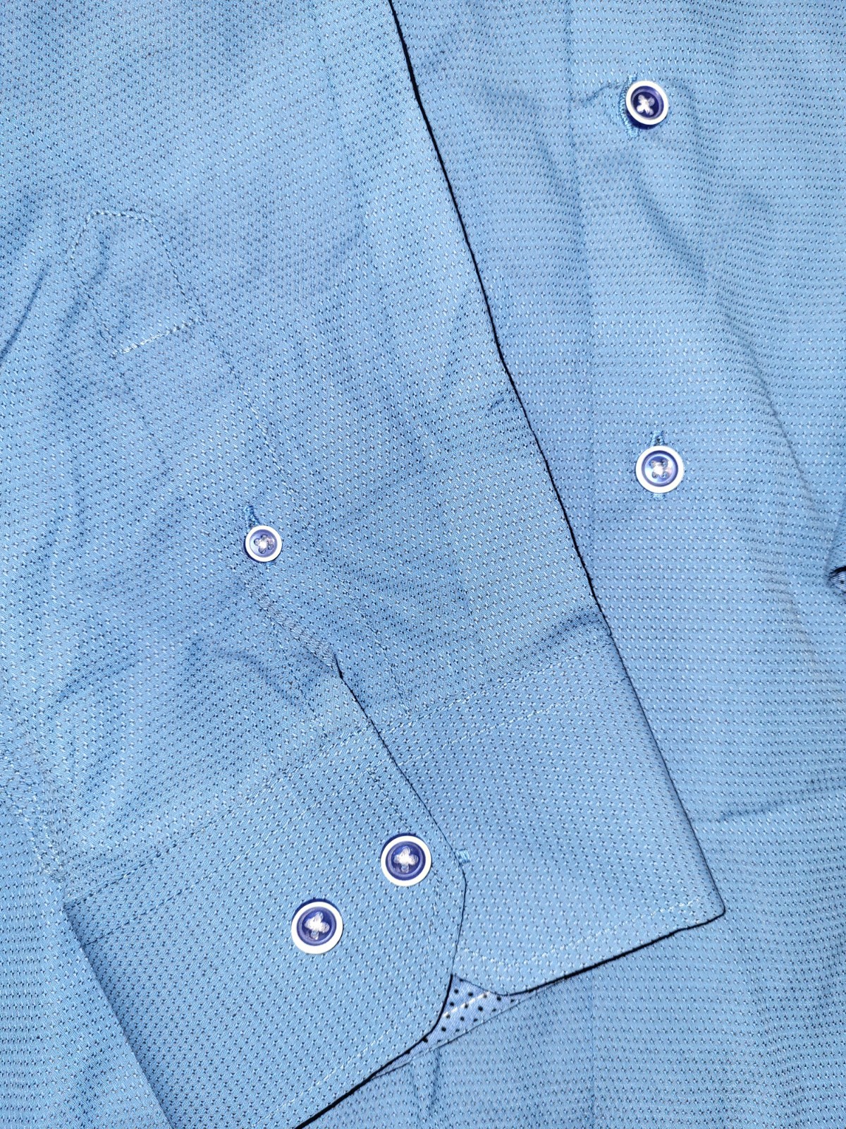 NWT Rosso Milano Italy Men’s Dress Shirt 4XL Modern Fit Blue Patrol Textured
