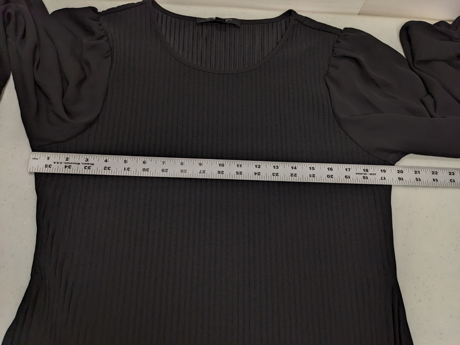 Marc New York Andrew Marc Black Ribbed Flowy Sleeve Blouse Womens L City #100L
