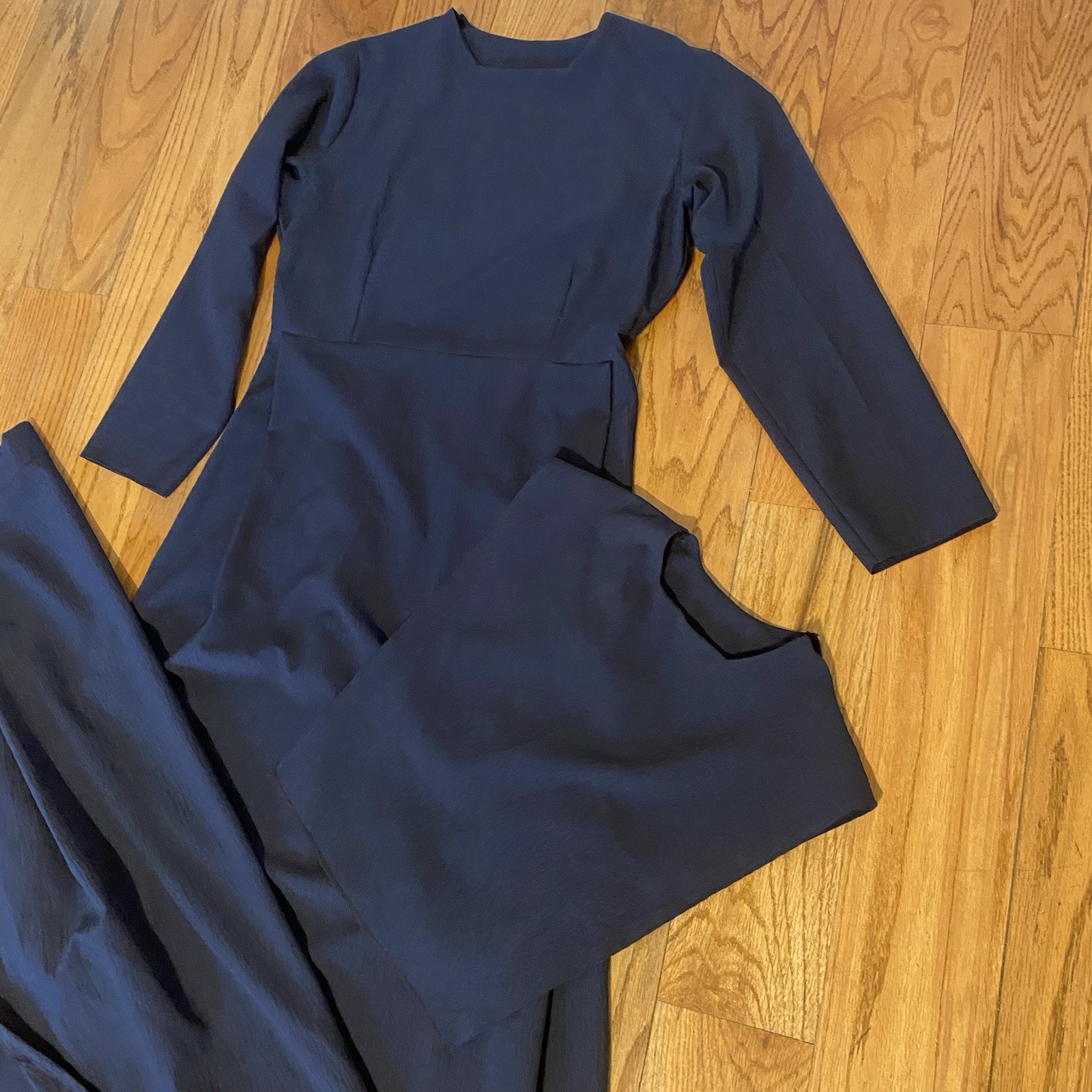Amish Mennonite Dress 40-41” Bust/32” Waist *Pullover W/Cape & Apron* Blue