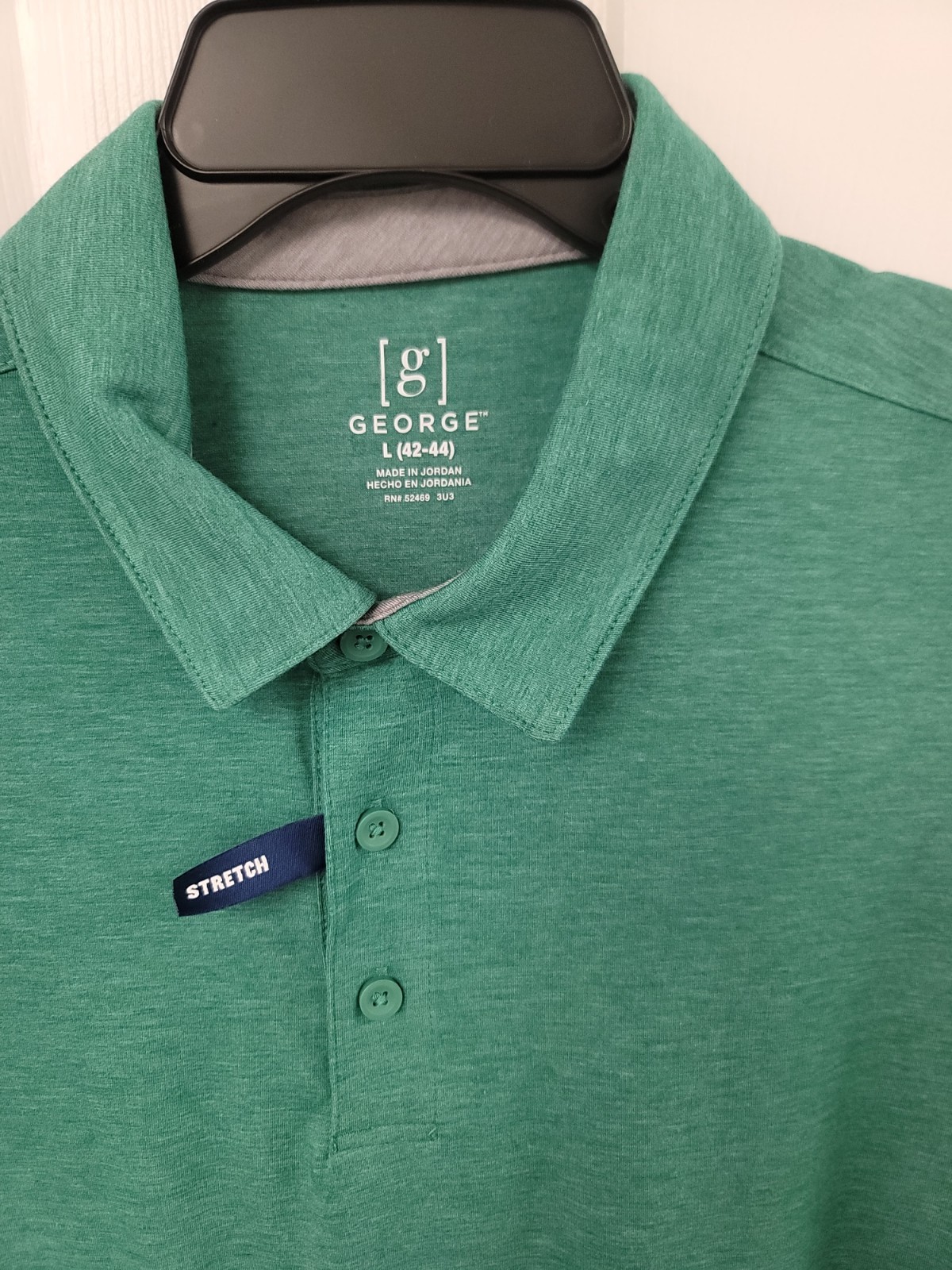George Men’s Knit Polo Shirt with Short Sleeves size SM-2XL – GREEN