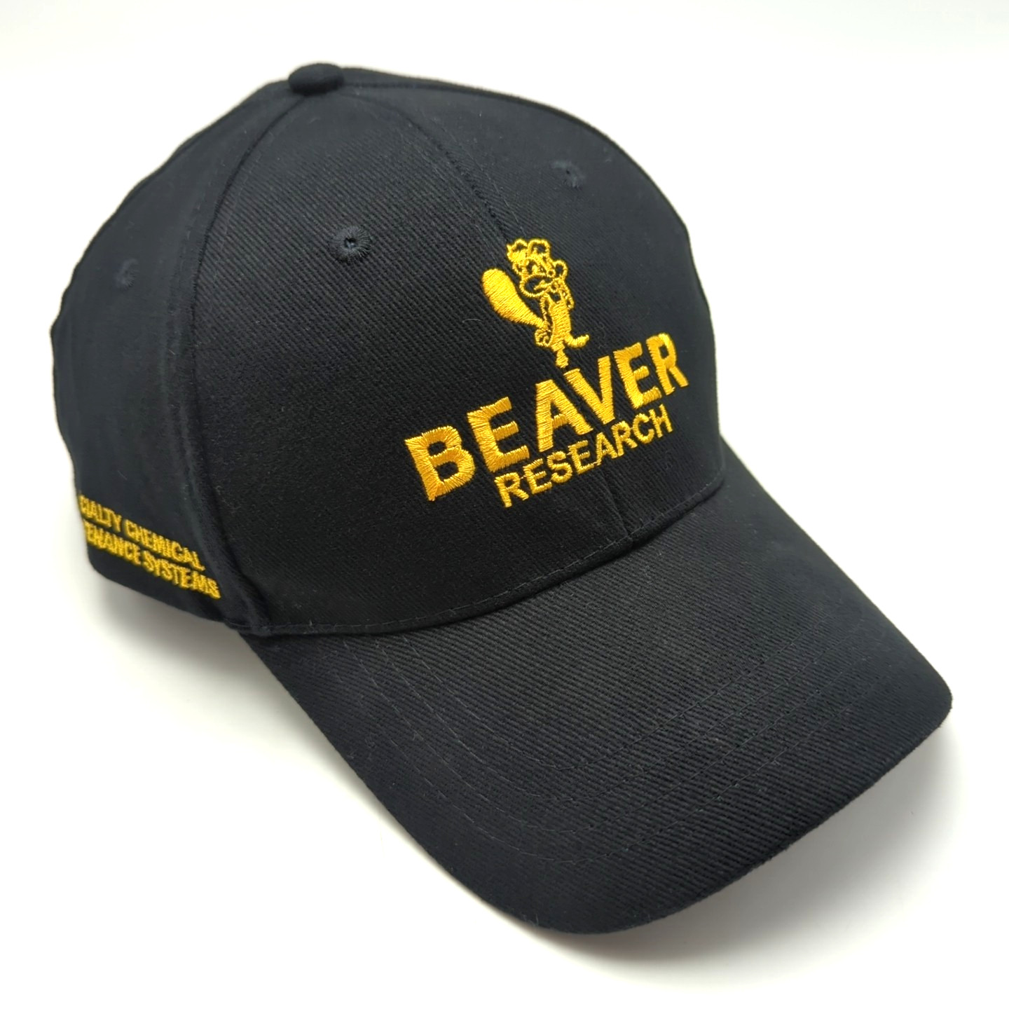 Beaver Research hat black adjustable cotton cap Chemical Maintenance Systems