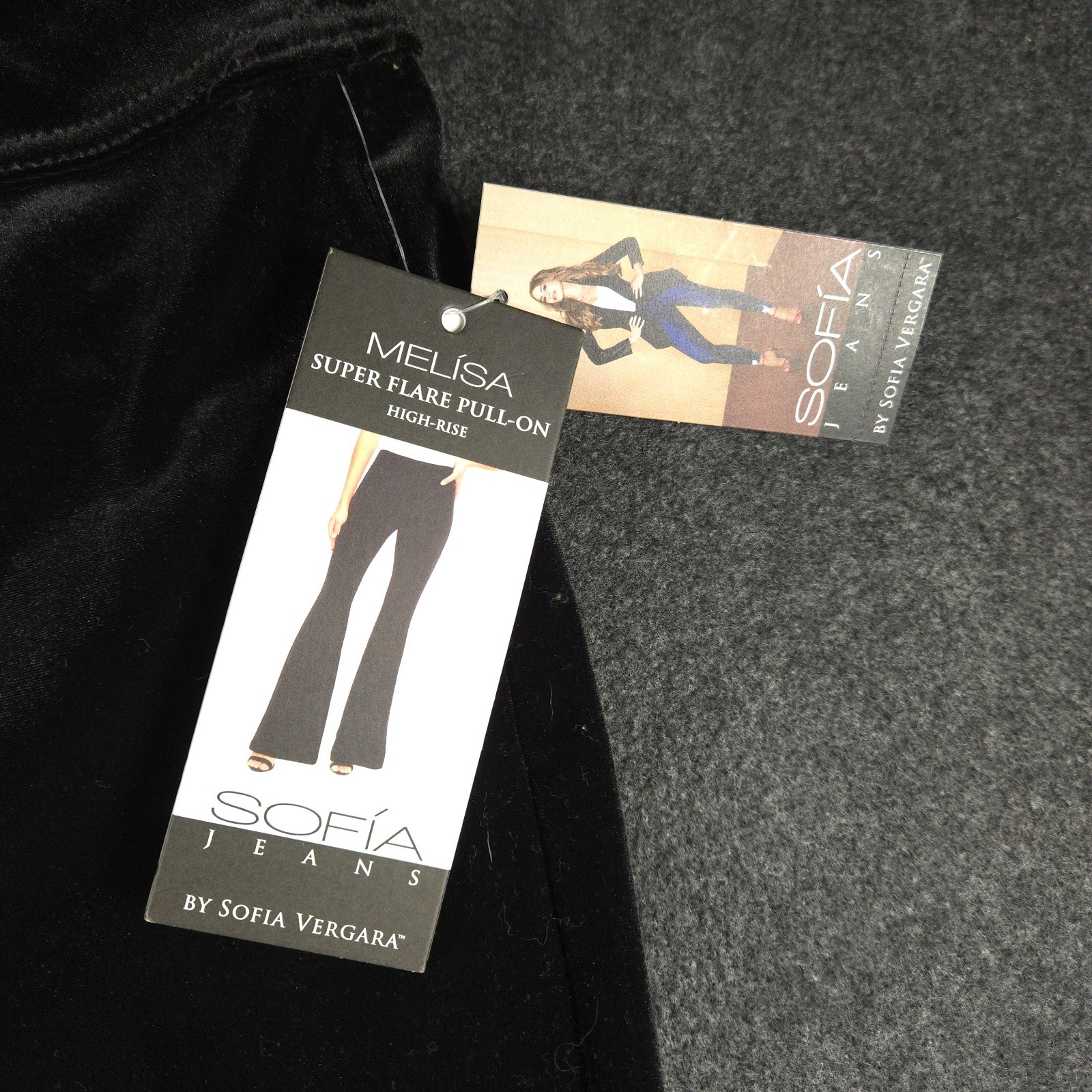 NWT SOFIA VERGARA Size XXL Melisa Super Flare Black Velvet Pull-On High Rise