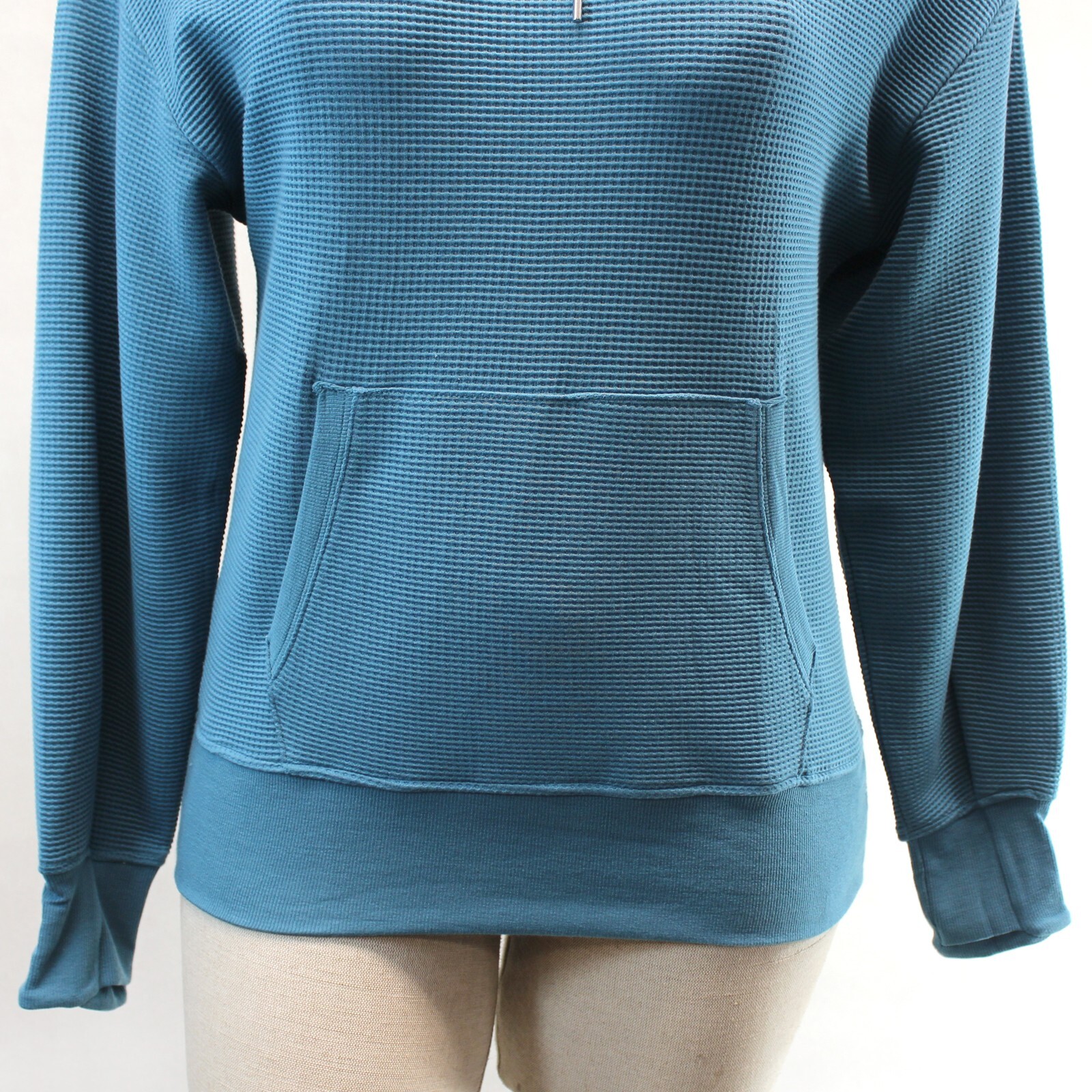 ATHLETA Blue Textured Pockets Hoodie Sweatshirt XL Tall