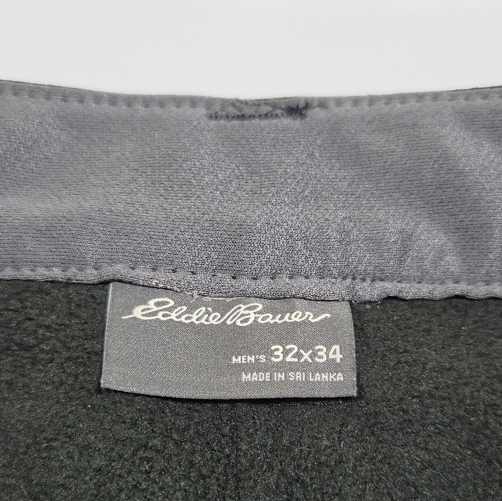 Eddie Bauer Tech Fleece Lined Pants Fishing Skiing Black 32W Leg Regular Fit