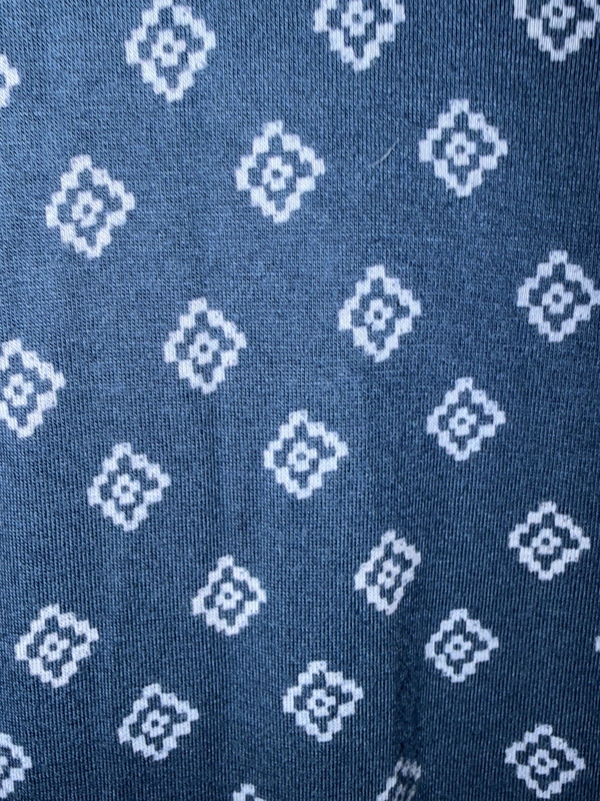 Lucky Brand XL Blue Boho Geometric Print T-Shirt Dress 100% Viscose Short Sleeve