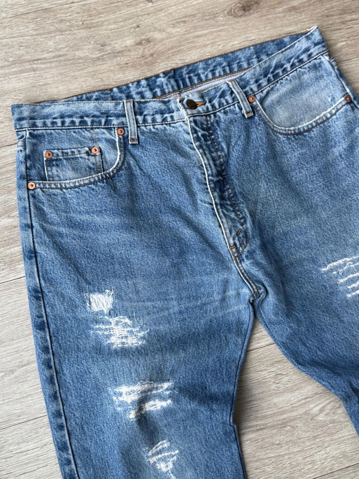 90s Vintage Levi’s 615 Distressed Orange Tab Blue Denim Jeans – W38″ x L27″