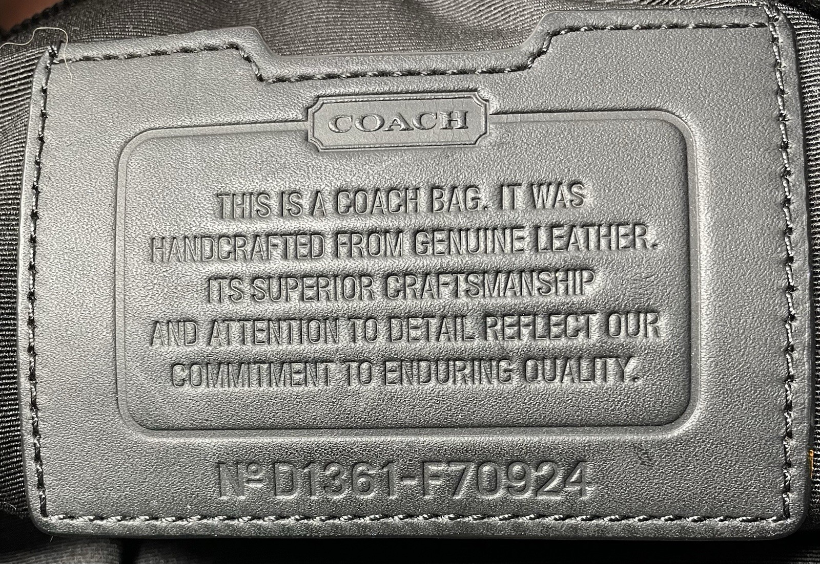 Coach Camden black pebbled leather messenger crossbody bag