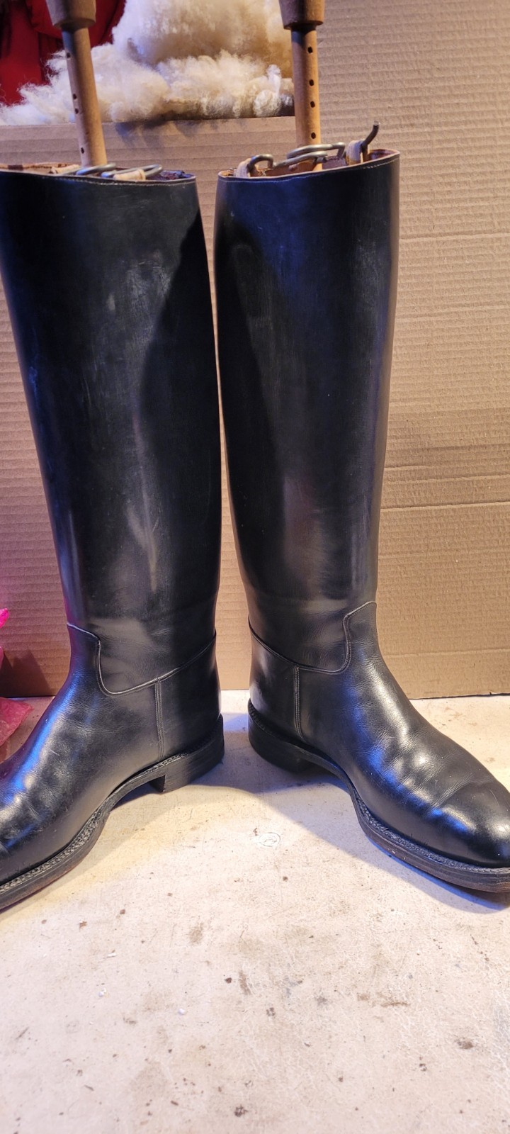 Vintage Leather Fussell’s Combinettes 18 inch tall riding boots 3 1/8 (12 in…