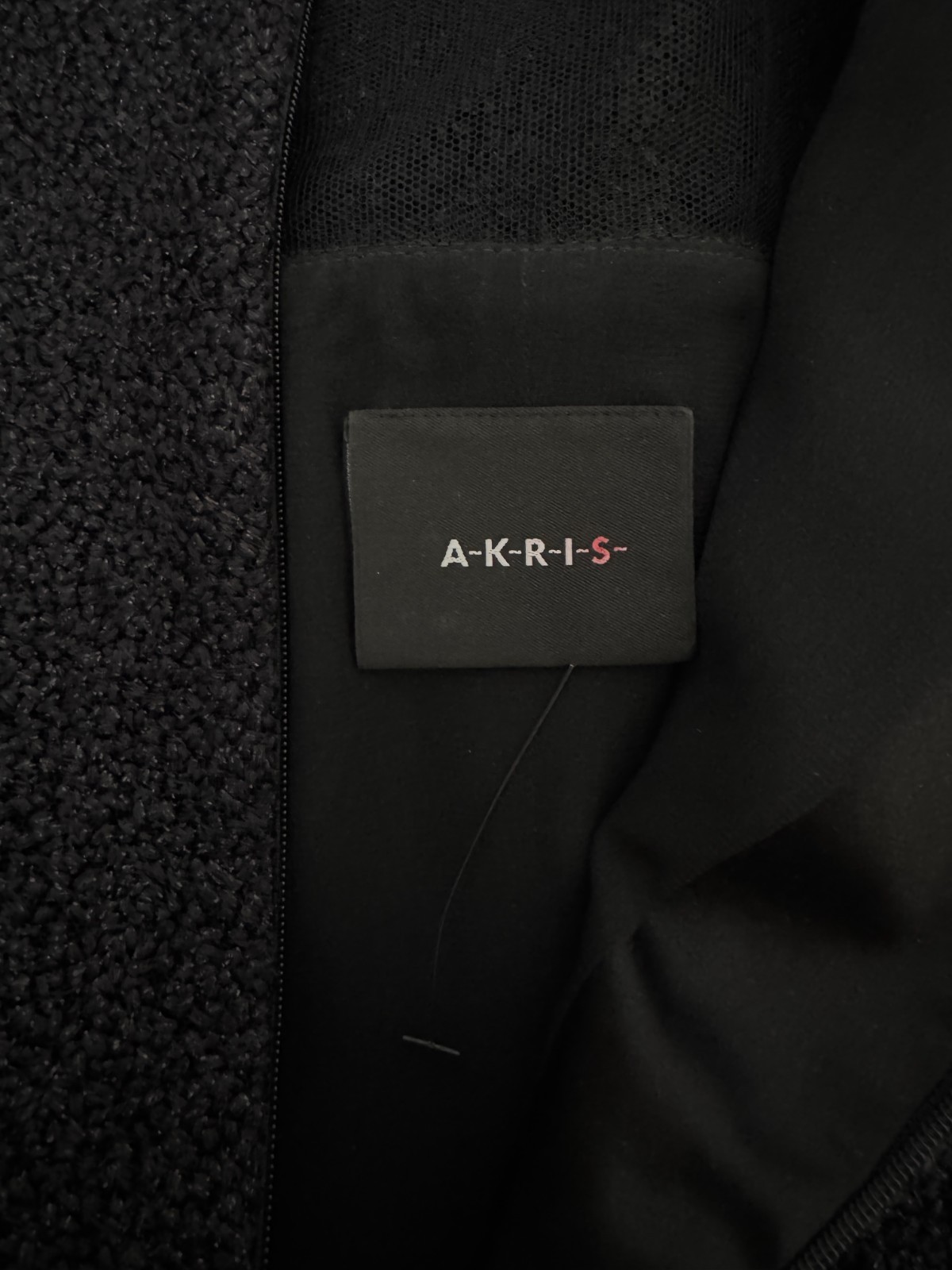 $3K Akris Black Sheer Mesh Cocktail Dress 6 US 42 IT 36 D M Tweed Runway MINT