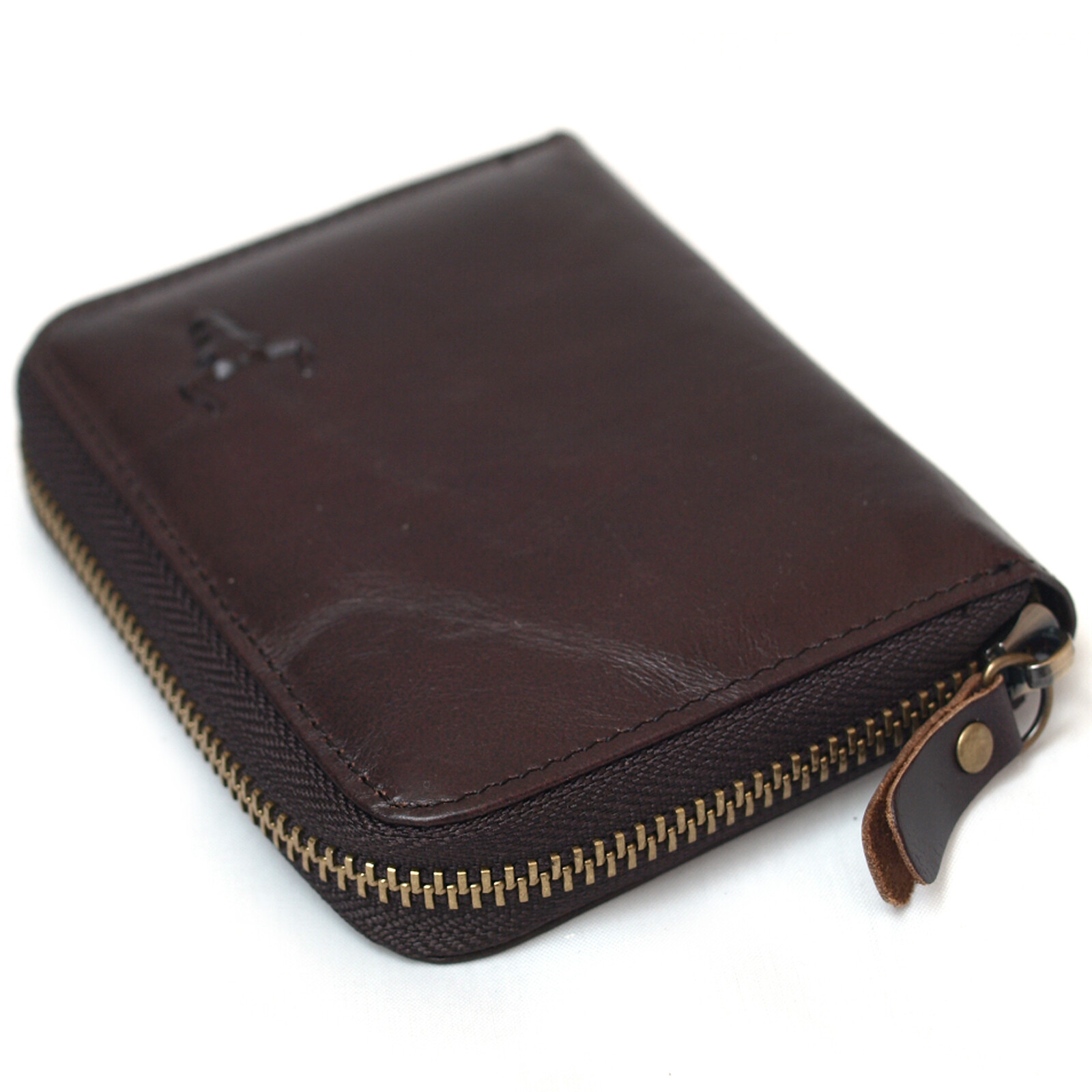 Men’s Zip Around Leather Wallets Coin Purse Credit Card Wallet