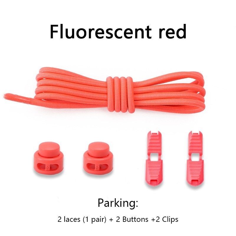 No Tie Elastic Shoelaces Lock Laces Shoe Strings Sports w/ Locking Toggle