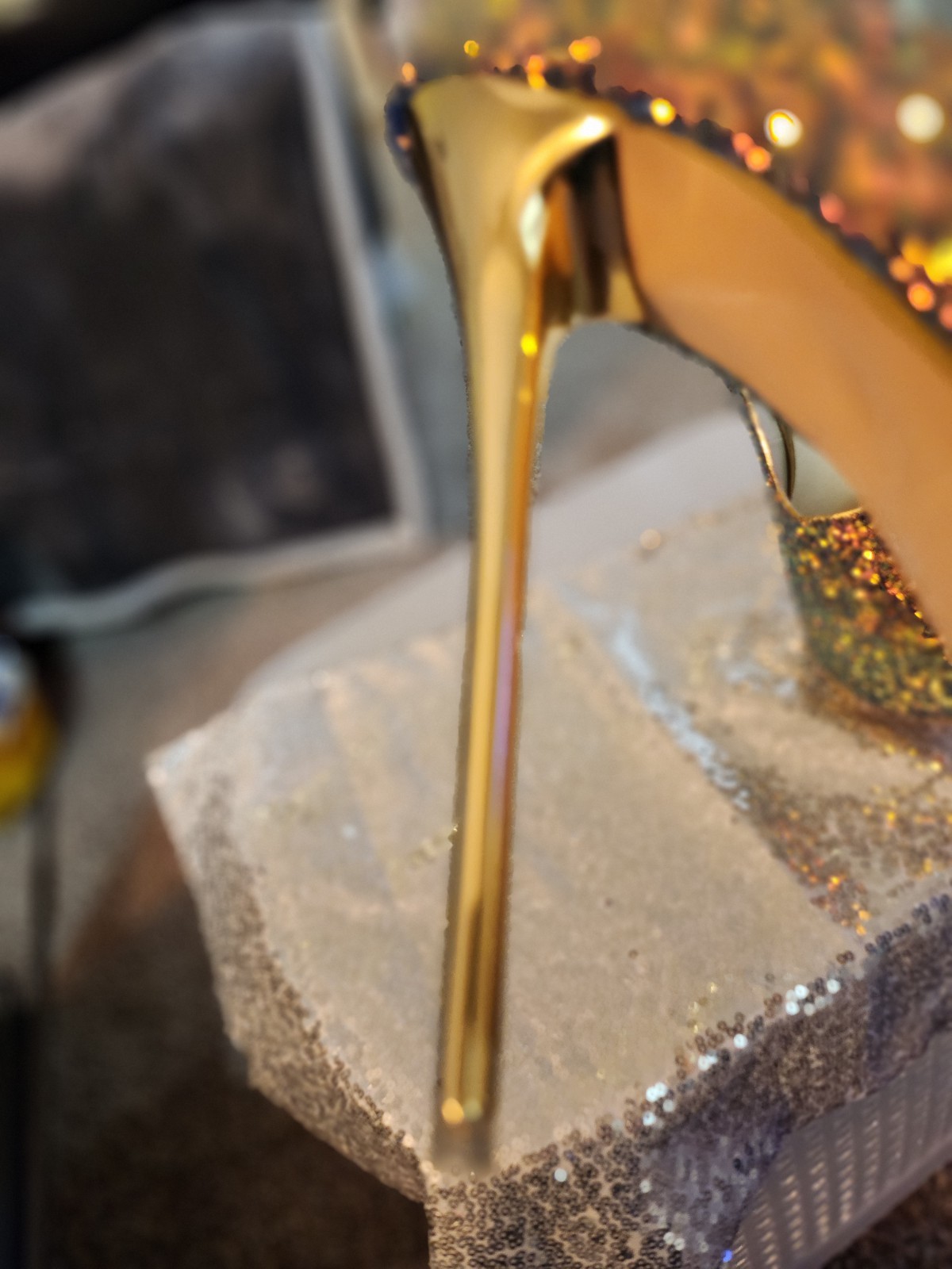 Women Mens Glitter Platform Stilettos Heels Cross Dresser Size 6.5 Womens EU 37