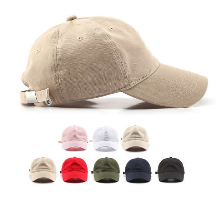 Plain Cotton Polo Style Blank Baseball Cap Solid Washed PC Adjustable Ball Hat