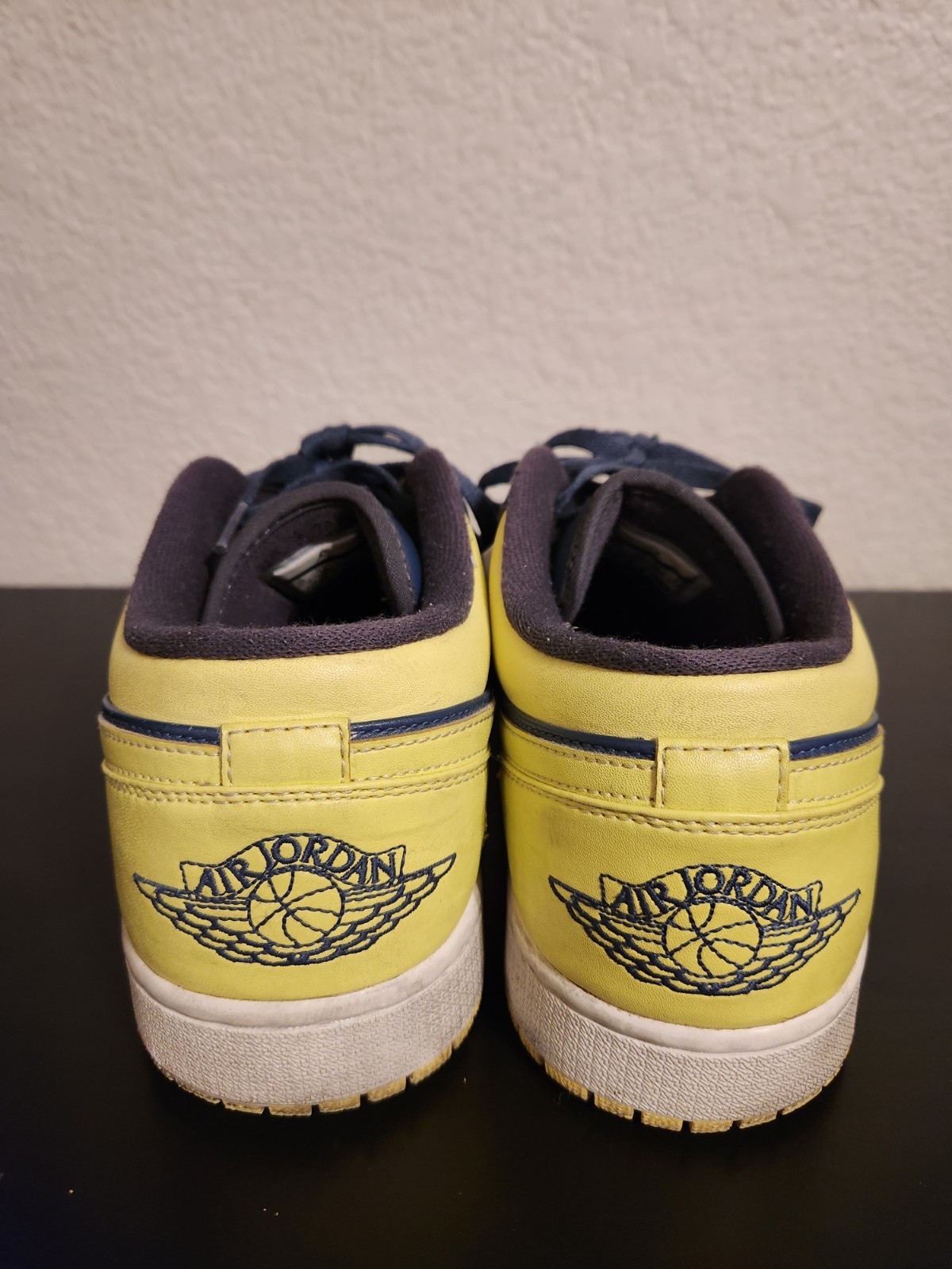 Nike Air Jordan 1 Low Squadron Blue Electric Yellow 553558-417 Men’s Size 15