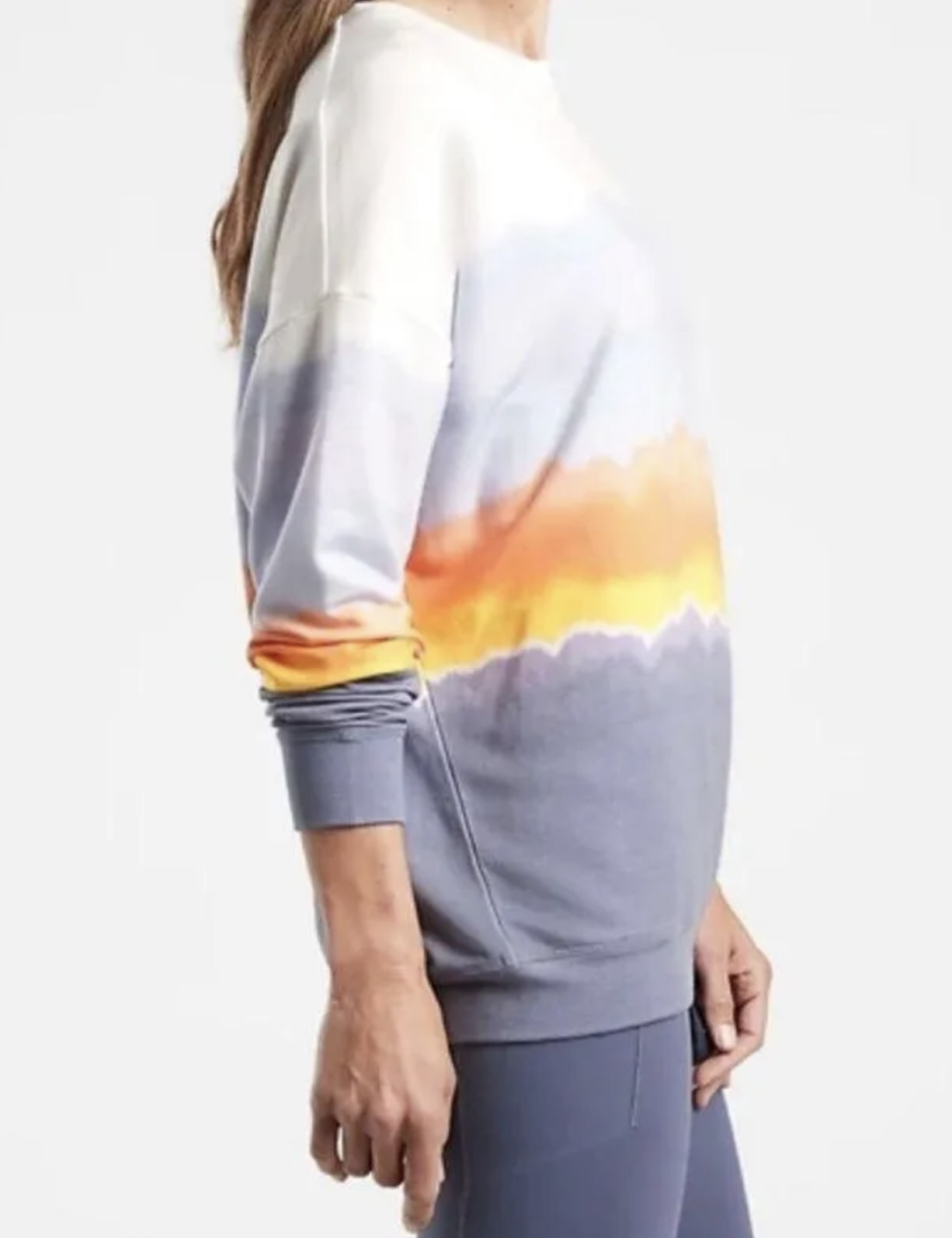ATHLETA STUDIO TO SEA SPRAY STREET PRINTED BALANCE PULLOVER SWEATSHIRT Sz 3X