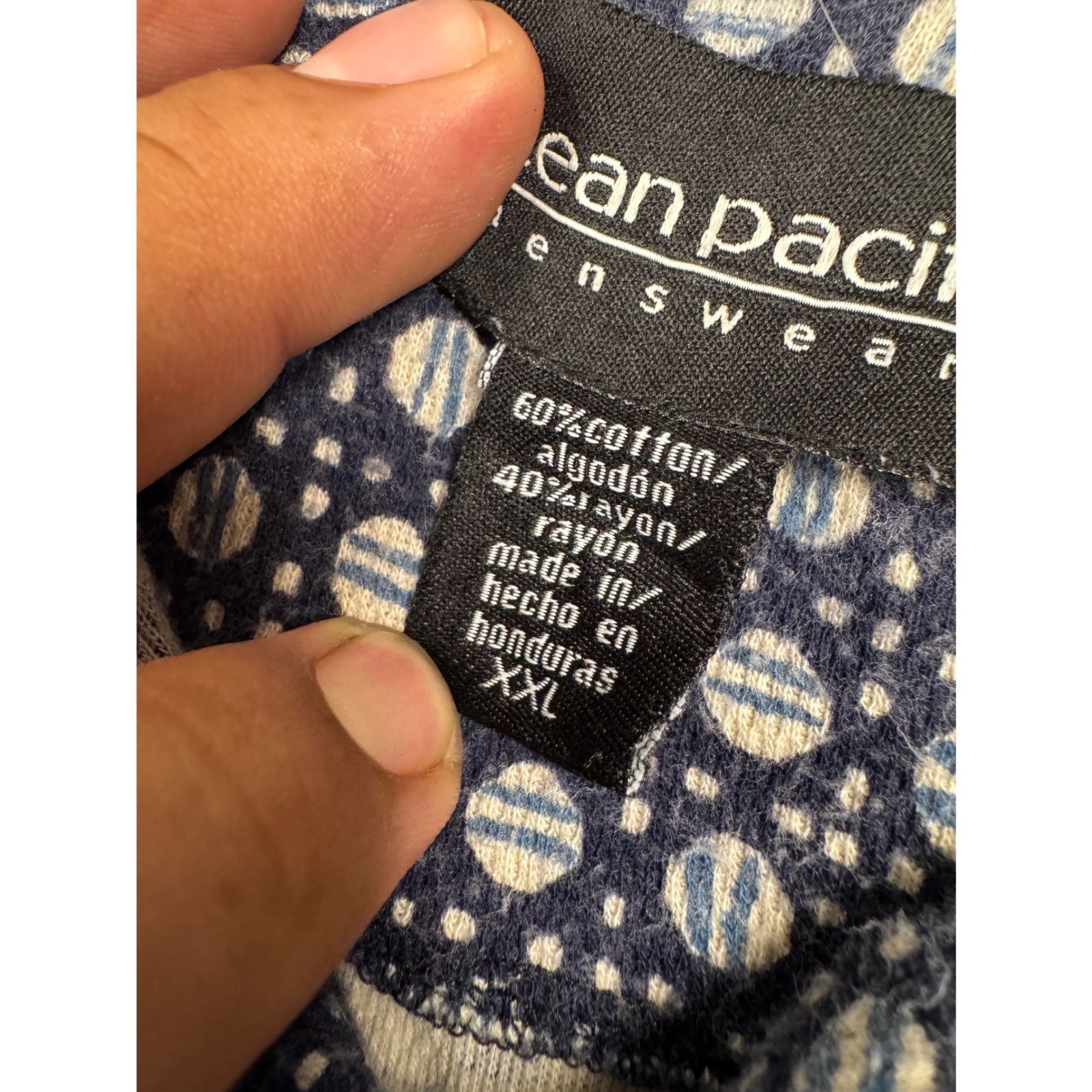 Ocean Pacific Mens XXL Geometric Circle Print Cotton Rayon Polo Shirt