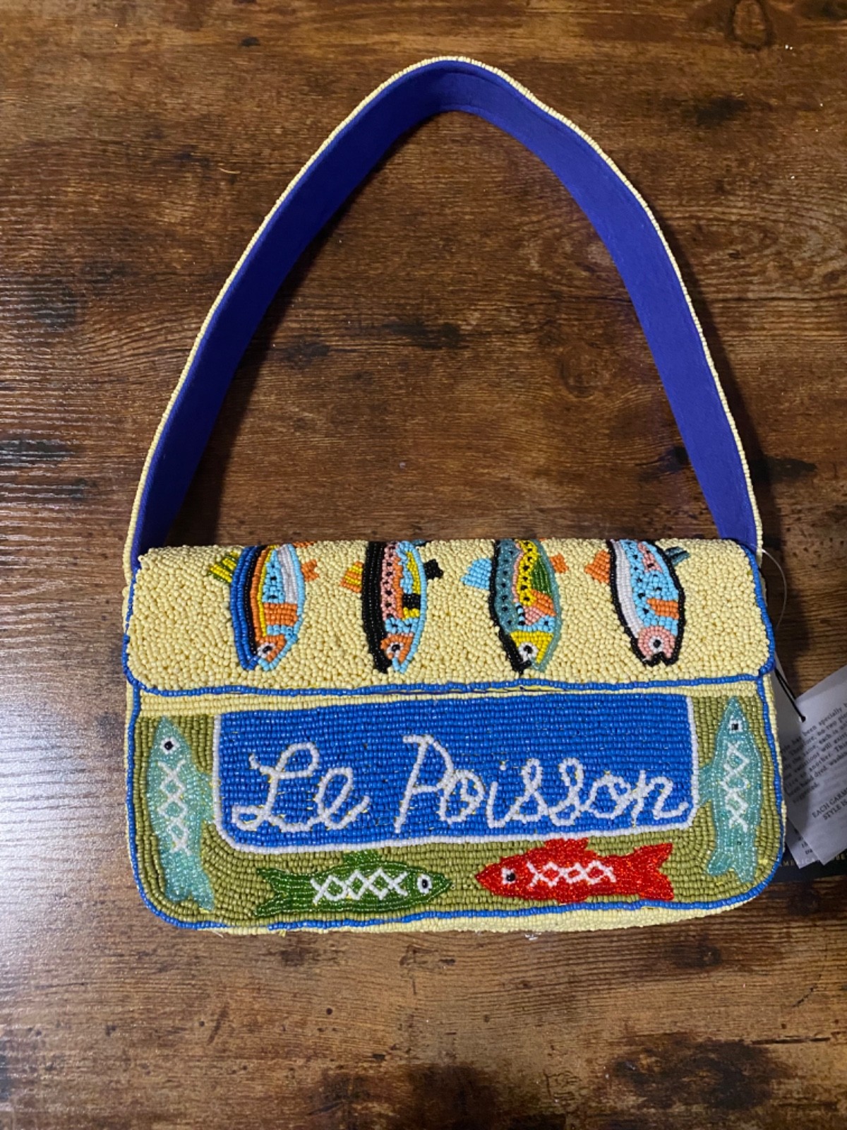 Viral America and Beyond Beaded Bag La Poisson Fish Sardines