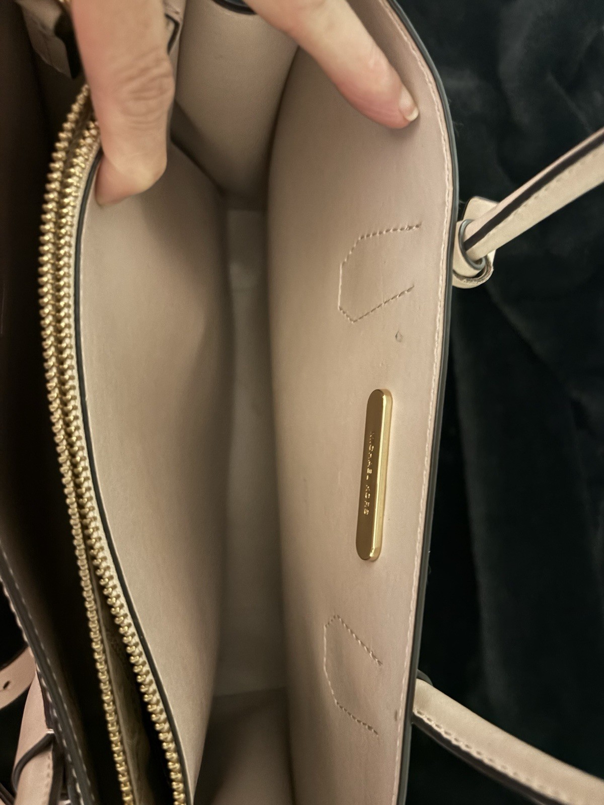 Michael Kors Pink Medium Satchel Top Handle Textured Zip Top Gold Hardware