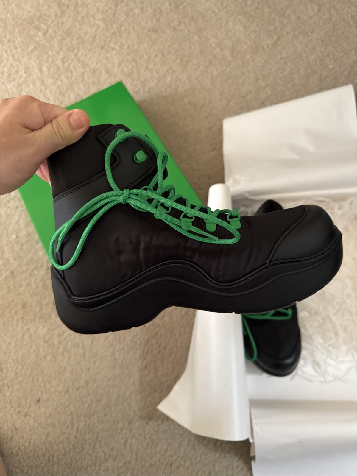 Bottega Veneta , Puddle Bomber Boots in Camping , EU Size 41 Original $1290
