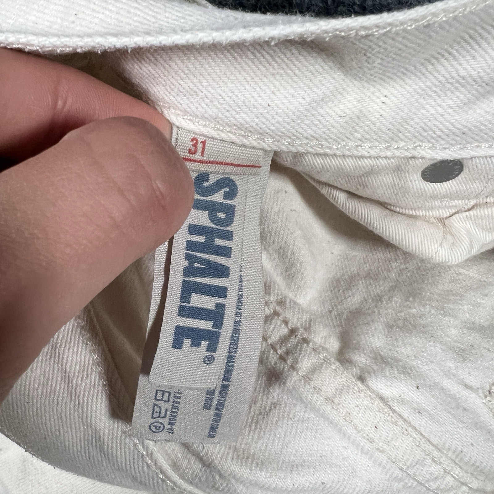 Asphalte Denim Jeans Selvedge Cream White Men’s Size 31×33 Portugal