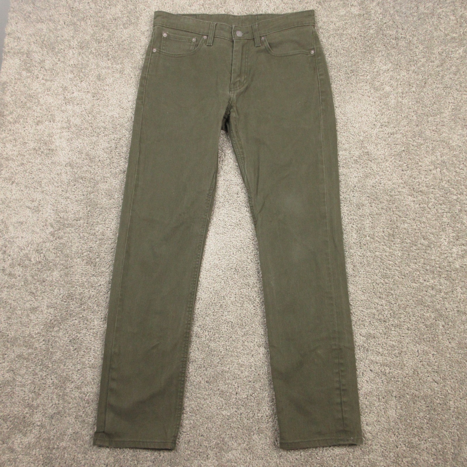 Levis Jeans Mens 32×32 Green Commuter 511 Slim Straight Selvedge Denim Pants