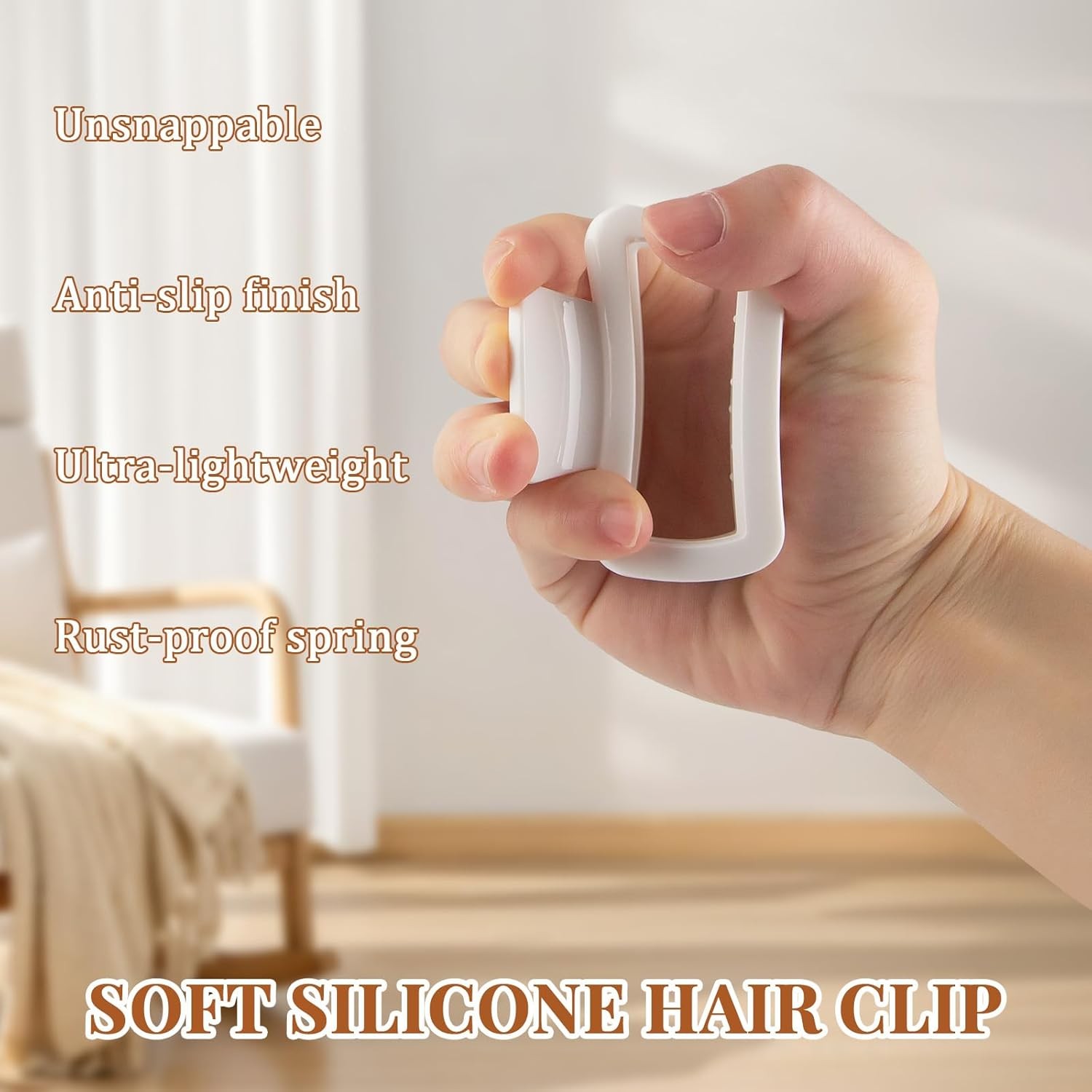 1pc Random Small Square Silicone Hair Claw Clips, Soft Mini Cloud Hair Clamps