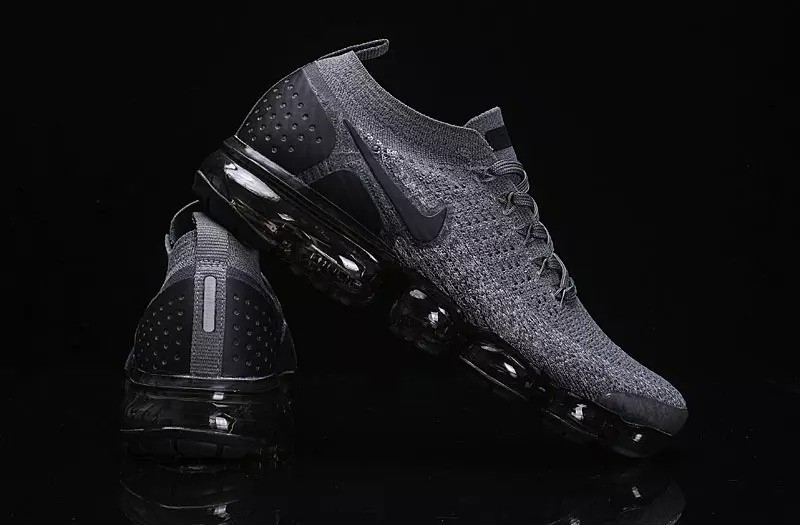 New Nike Air VaporMax Flyknit 2 Air Grey/Black Cushion Shoes 7-11