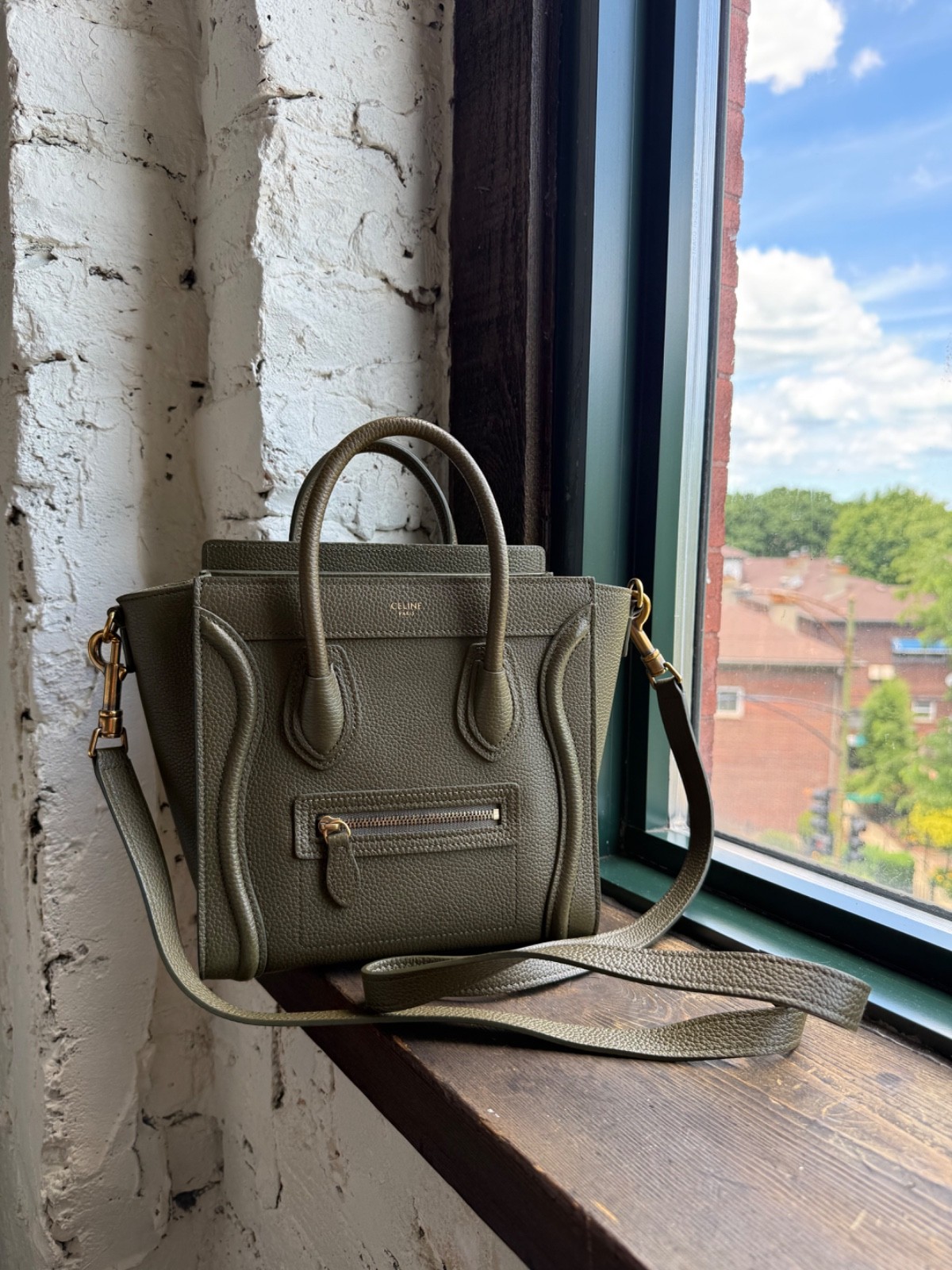 Celine Nano Bag, Olive Green, Excellent Condition