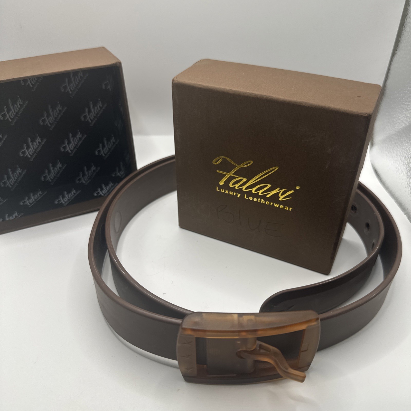 Vintage Falari Brown Silicone Rubber Belt Golf Sport Star Buckle 43-48 Cool