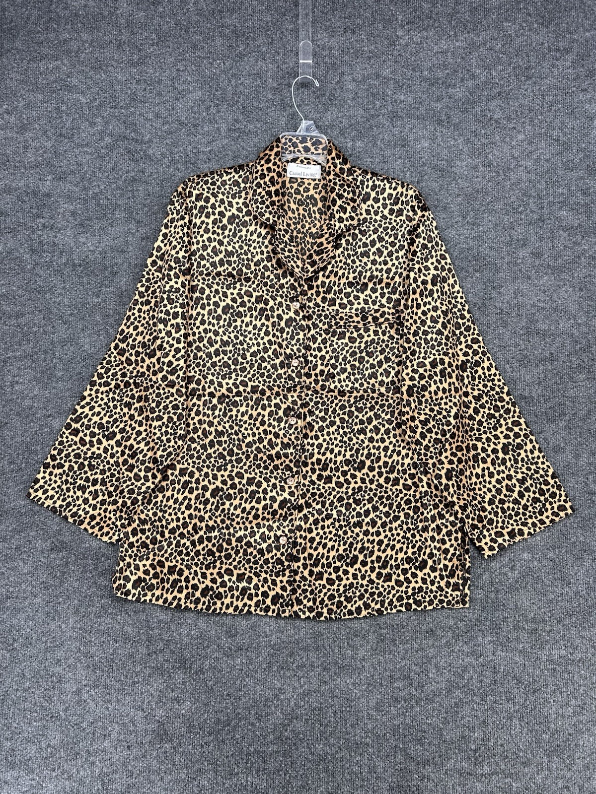 Casual Living Leopard Print Long Sleeve Pajama Set In Bag Womens L Lounge Cozy