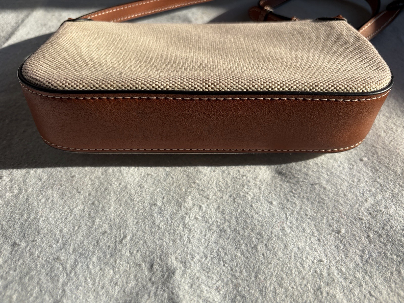 CELINE Macadam Crossbody Shoulder Bag Brown PVC & Leather Made in Italy