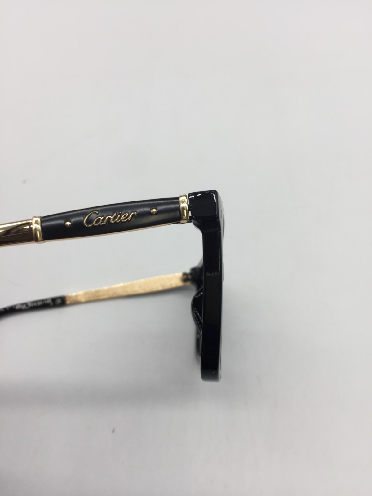 Cartier Black Full Rim Frame Designer Sunglasses 50-20-140 Grey Lenses