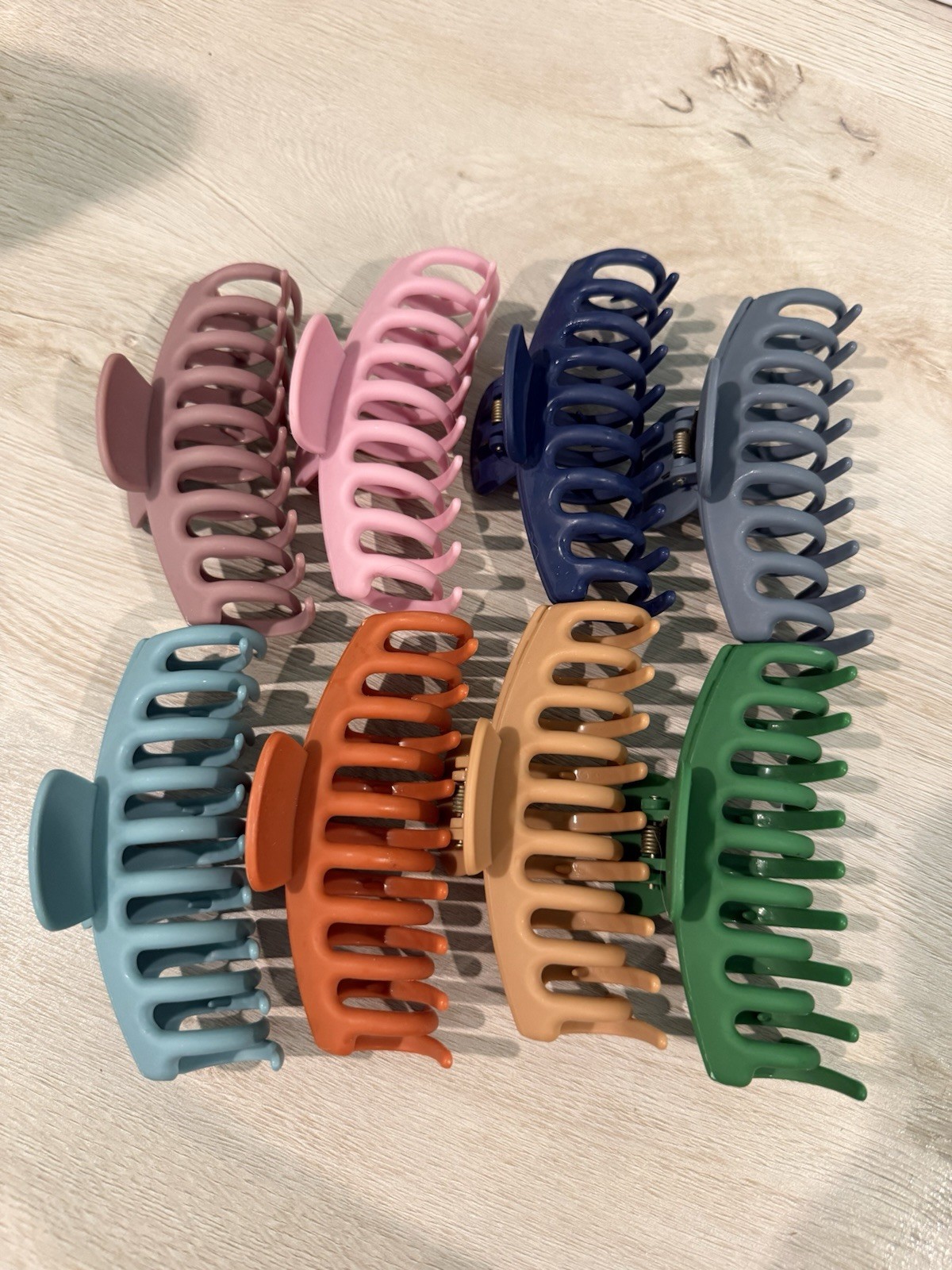 8 Pack Plastic Hair Claw Clips Set, Multicolor Solid Colorful Claw Shape