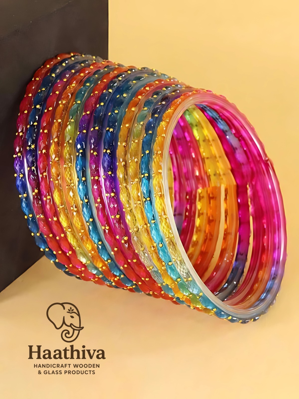 Handcrafted Rain Drop Glass Bangles for Women – 12 PCS Set | Clear Finish