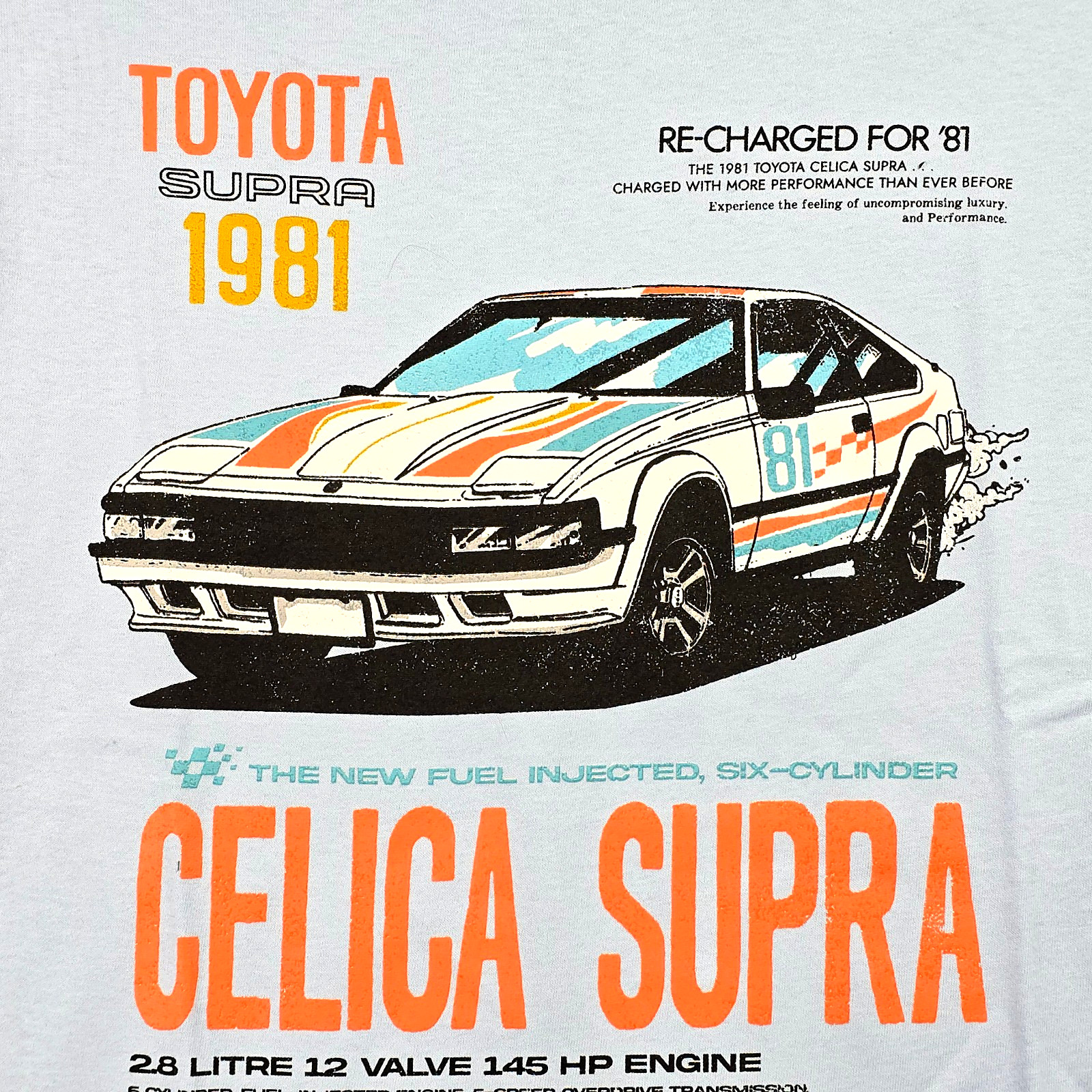 Toyota Supra Celica Shirt Mens Large Blue JDM Tuner 1981 Casual Race Car NWT