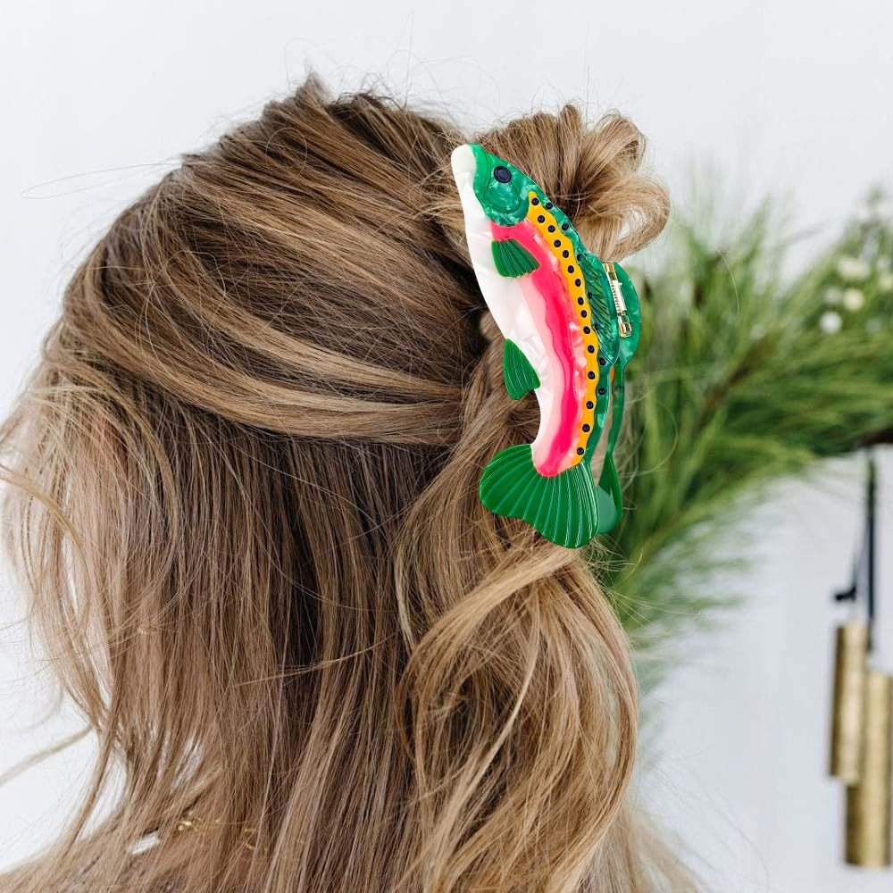 Fun Salmon Hair Claw Clip Acetate Hair Claw Big Fish Hair Claw Clip Non Slip Uni