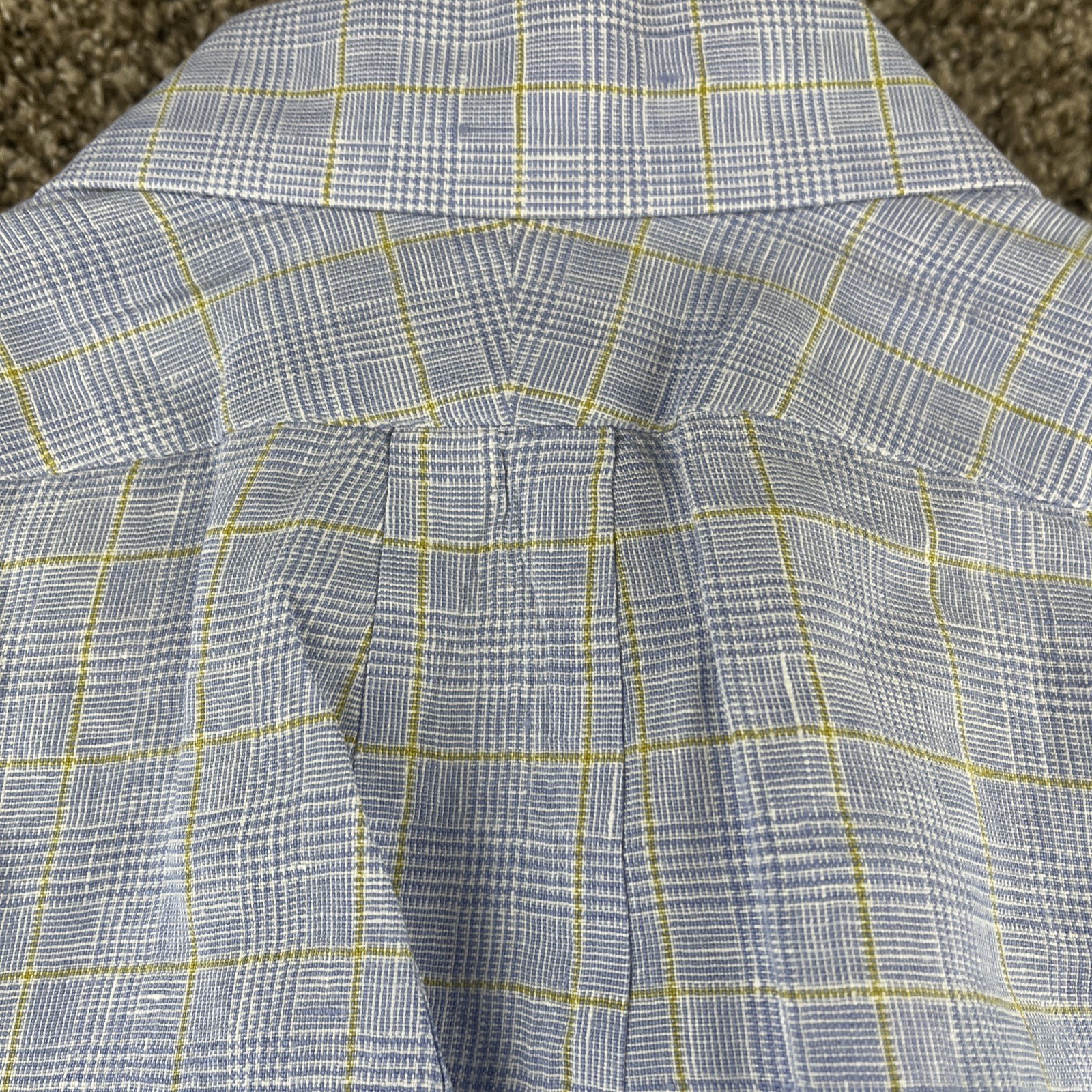 Lands End Baird McNutt Irish Linen Button Up Shirt M Mens Tailored Fit 15 – 15.5
