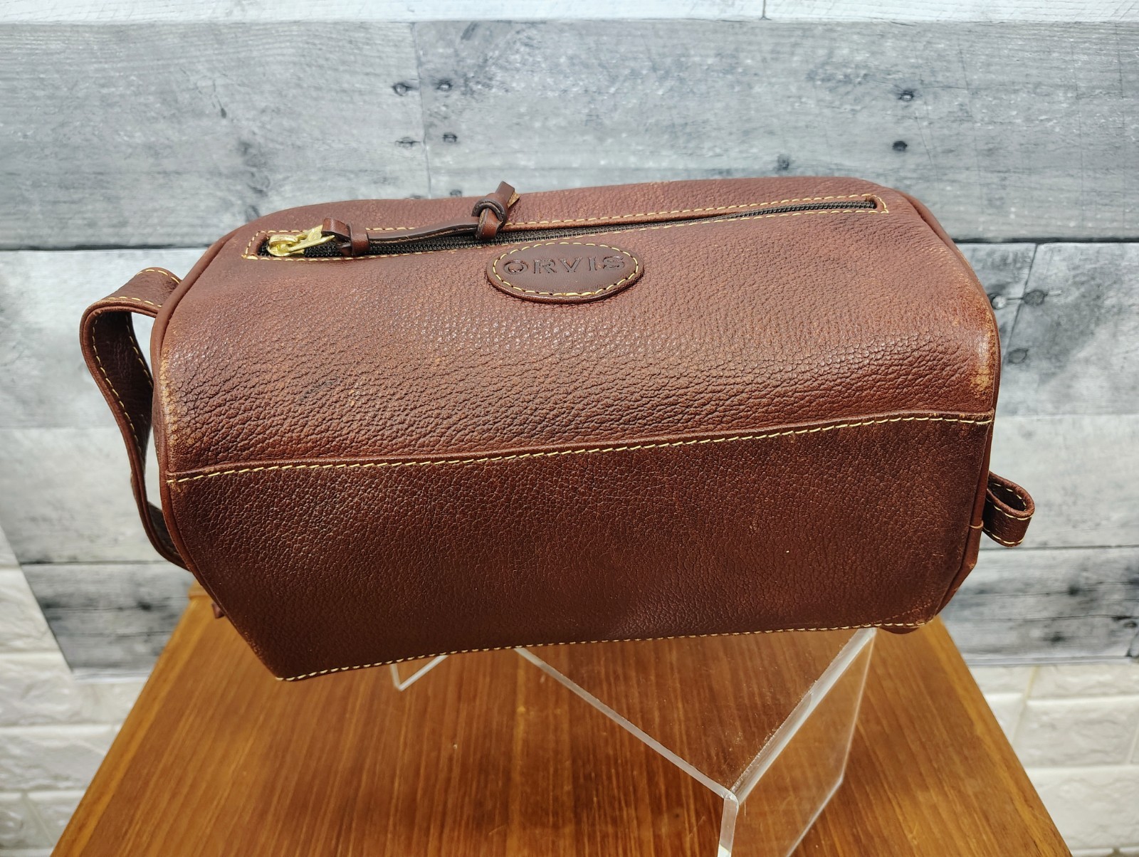 Orvis Bullhide Leather Dopp Kit Travel Toiletry Case